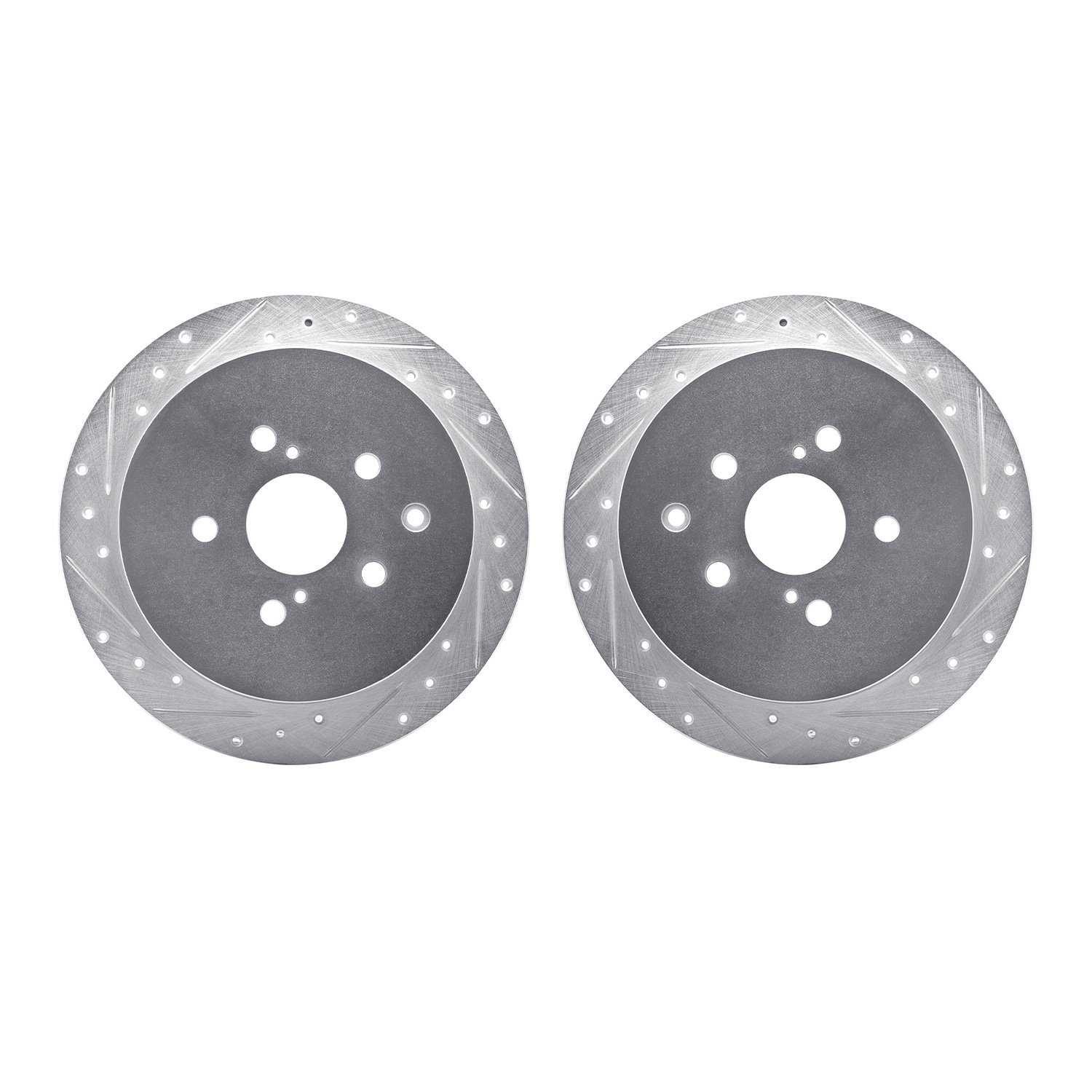 7002-76119 Drilled/Slotted Brake Rotors [Silver], 2010-2020 Lexus/Toyota/Scion, Position: Rear