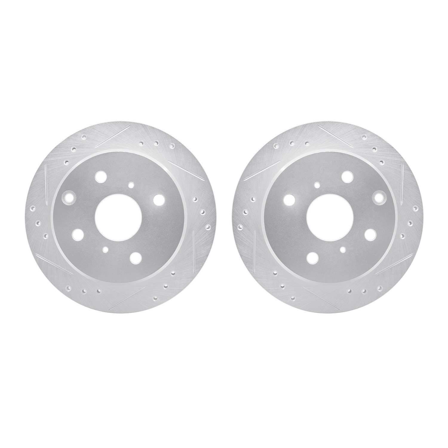 7002-76128 Drilled/Slotted Brake Rotors [Silver], 1982-1985 Lexus/Toyota/Scion, Position: Rear