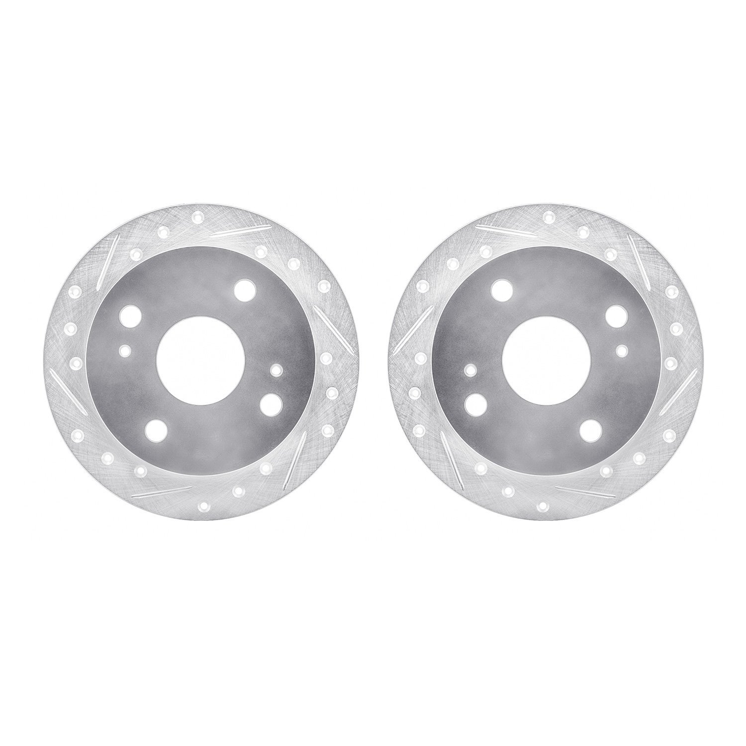 7002-76133 Drilled/Slotted Brake Rotors [Silver], 1985-1987 Lexus/Toyota/Scion, Position: Rear