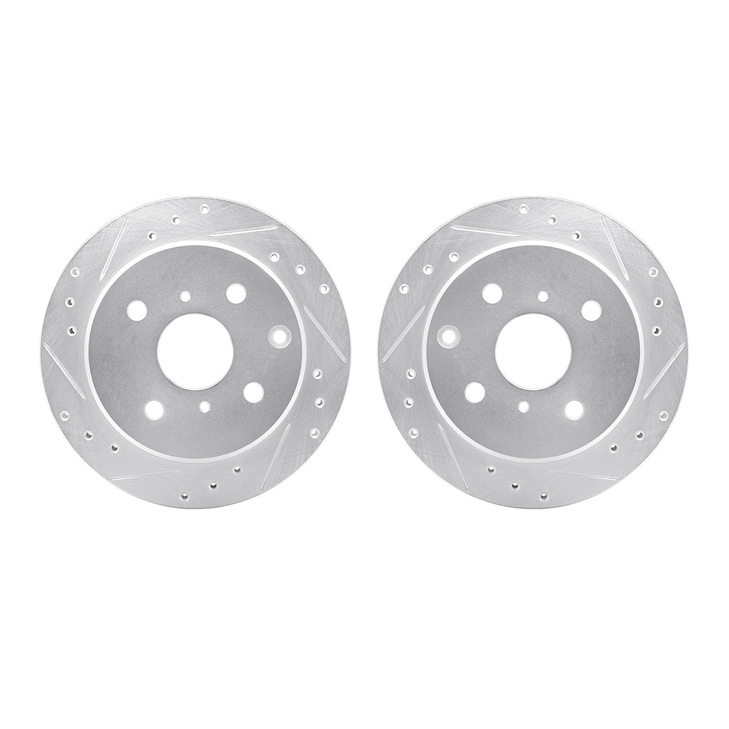 Drilled/Slotted Brake Rotors [Silver], 1984-1988 Lexus/Toyota/Scion