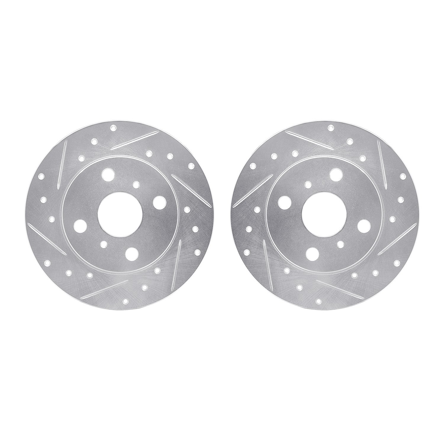 7002-76141 Drilled/Slotted Brake Rotors [Silver], 1985-1986 Lexus/Toyota/Scion, Position: Rear