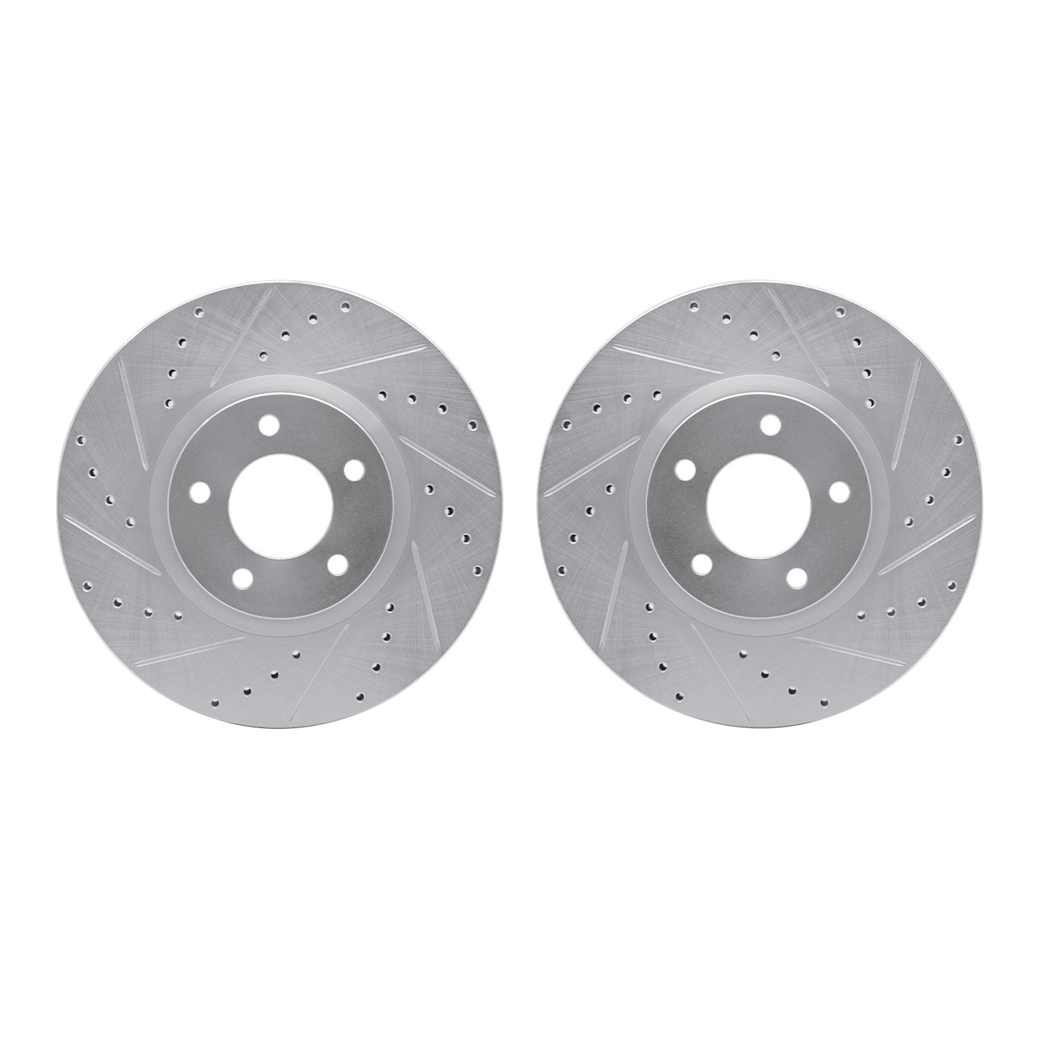 7002-80008 Drilled/Slotted Brake Rotors [Silver], 2007-2013 Ford/Lincoln/Mercury/Mazda, Position: Front