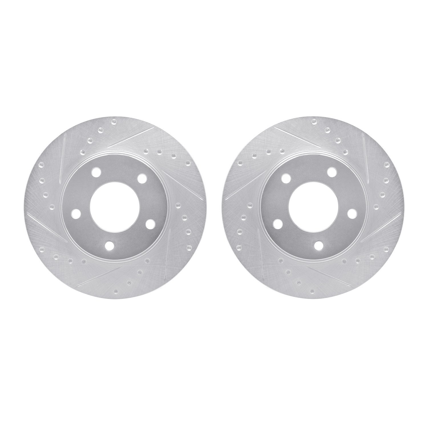 7002-80021 Drilled/Slotted Brake Rotors [Silver], 1992-2003 Ford/Lincoln/Mercury/Mazda, Position: Front