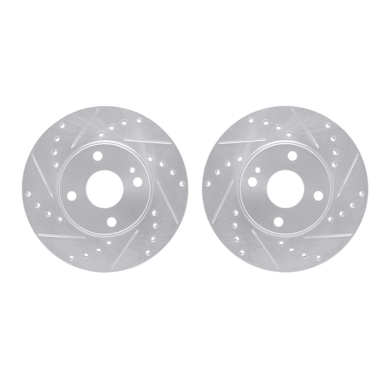 7002-80034 Drilled/Slotted Brake Rotors [Silver], 1994-2002 Ford/Lincoln/Mercury/Mazda, Position: Front