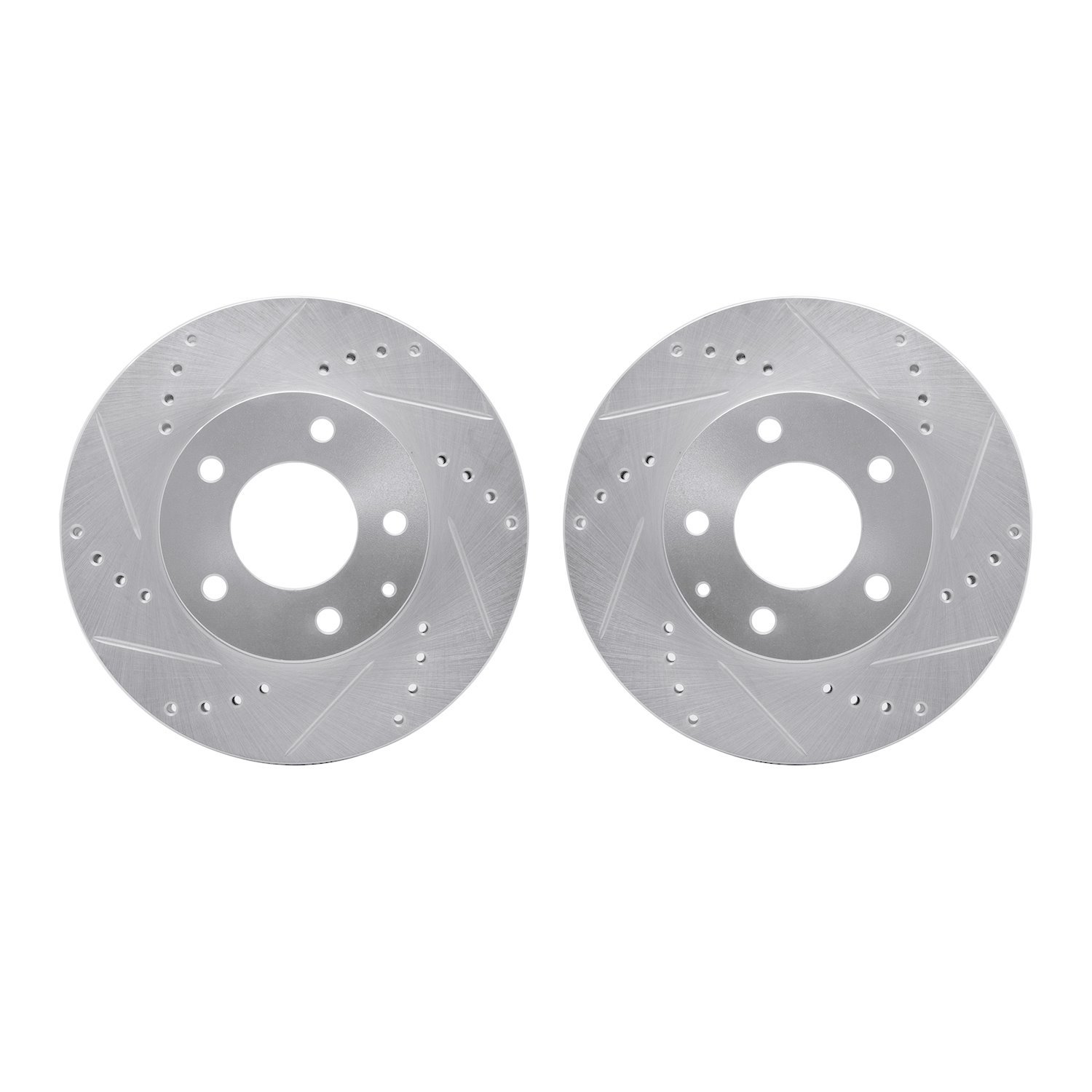 7002-80036 Drilled/Slotted Brake Rotors [Silver], 1995-2006 Ford/Lincoln/Mercury/Mazda, Position: Front