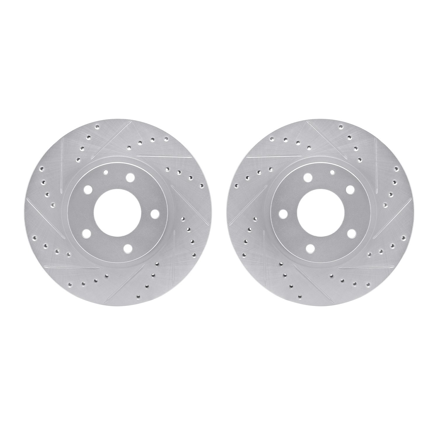 7002-80037 Drilled/Slotted Brake Rotors [Silver], 2001-2002 Ford/Lincoln/Mercury/Mazda, Position: Front