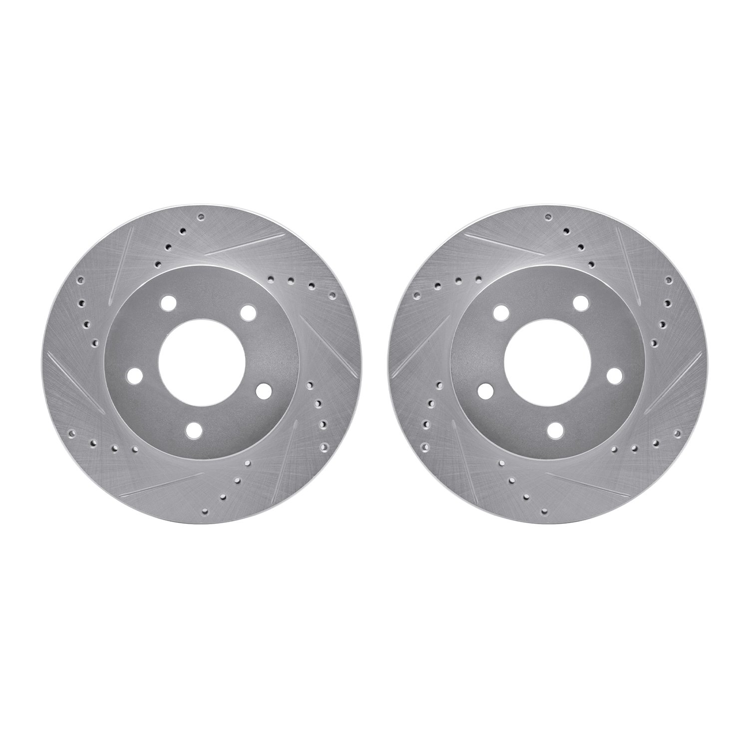 7002-80041 Drilled/Slotted Brake Rotors [Silver], 1996-1998 Ford/Lincoln/Mercury/Mazda, Position: Front