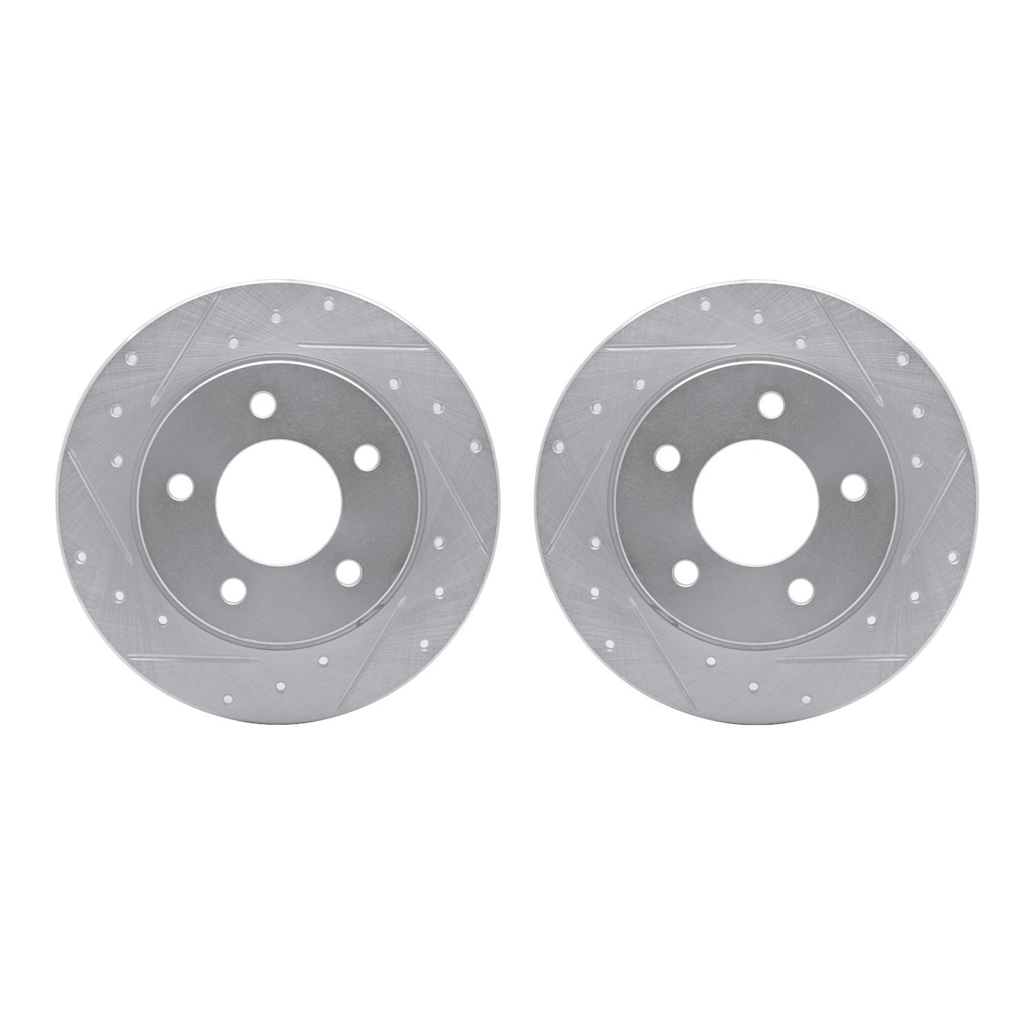 7002-80055 Drilled/Slotted Brake Rotors [Silver], 2004-2013 Ford/Lincoln/Mercury/Mazda, Position: Rear