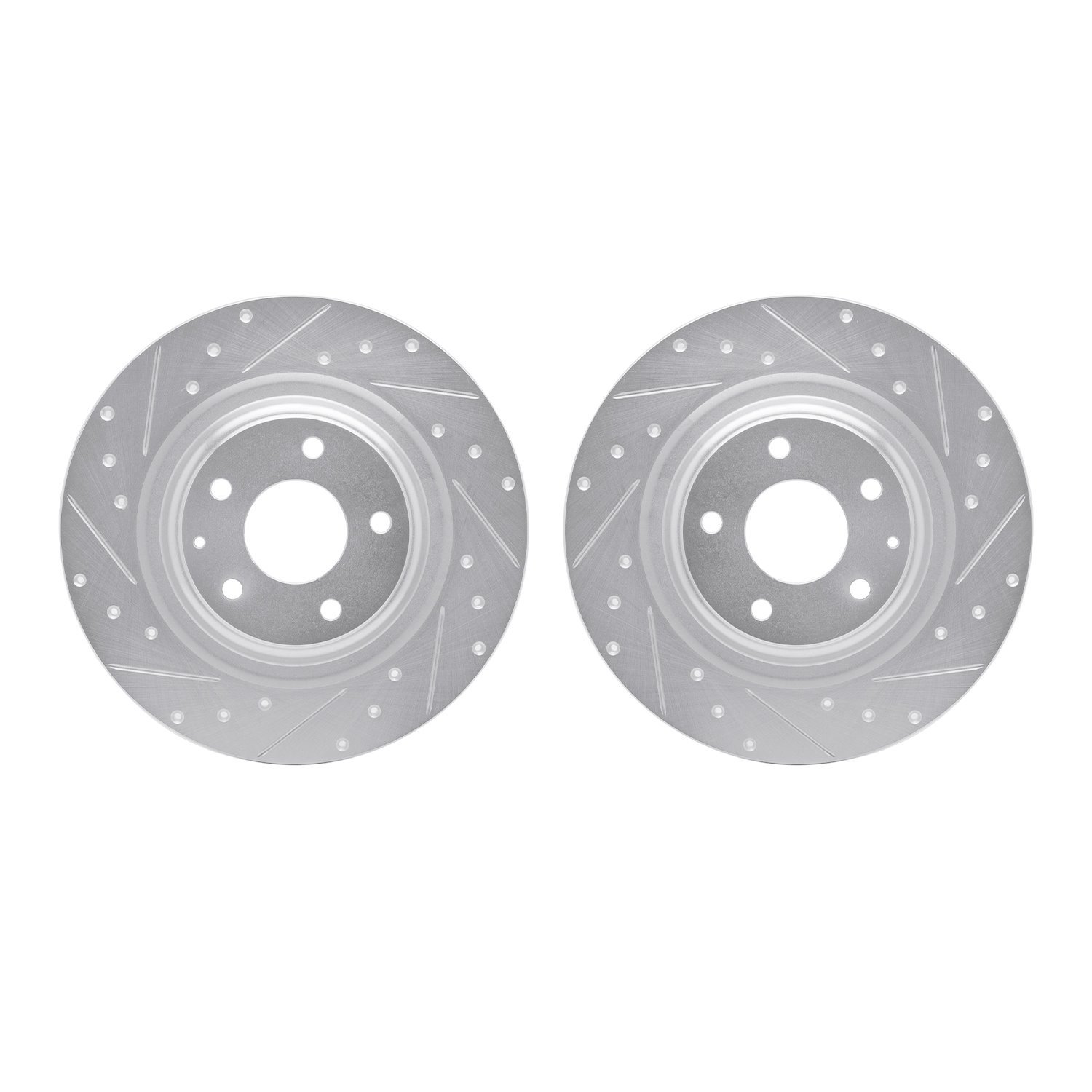 7002-80073 Drilled/Slotted Brake Rotors [Silver], Fits Select Ford/Lincoln/Mercury/Mazda, Position: Rear