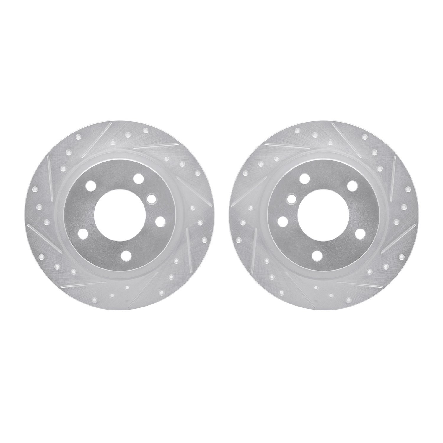 7002-92074 Drilled/Slotted Brake Rotors [Silver], 2005-2012 BMW, Position: Rear
