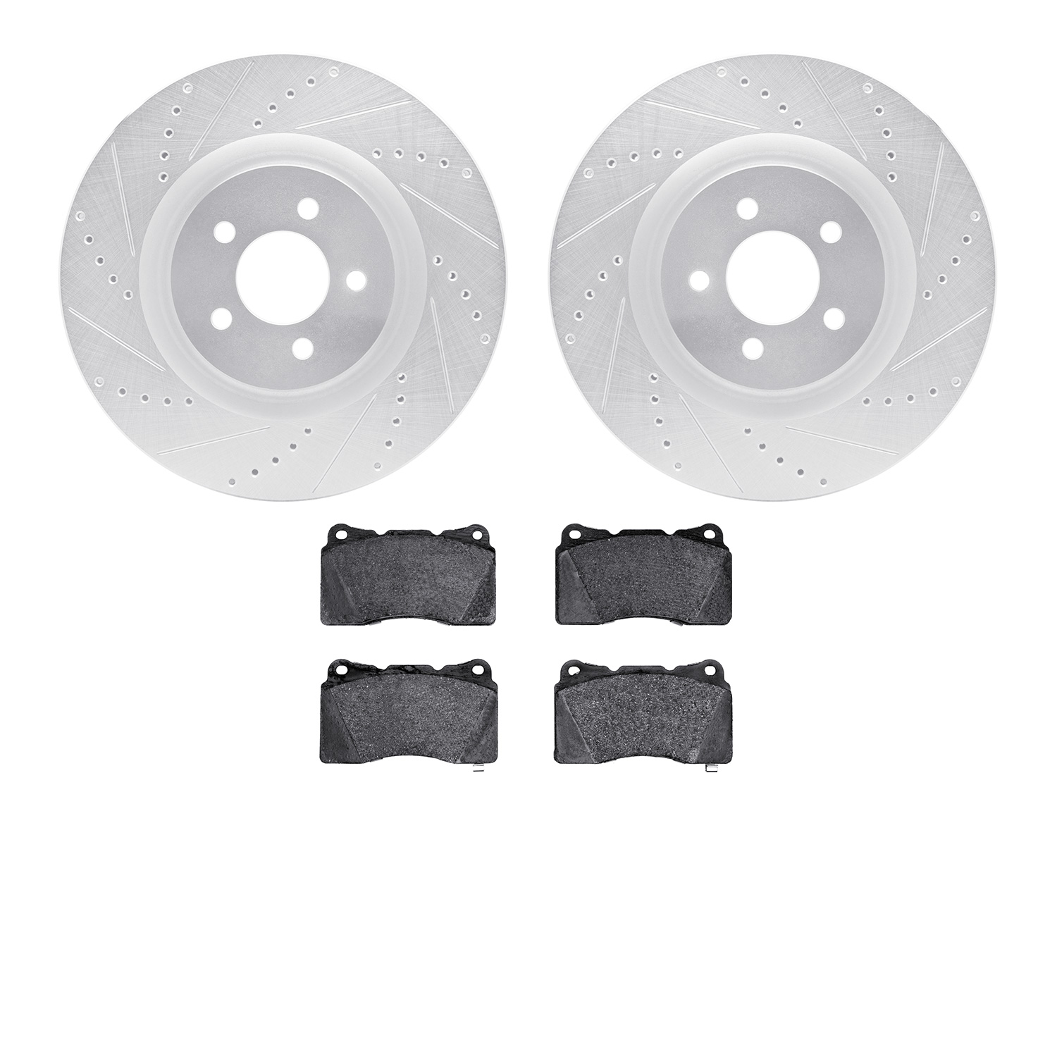 7302-54154 Drilled/Slotted Brake Rotor with 3000-Series Ceramic Brake Pads Kit [Silver], 2007-2014 Ford/Lincoln/Mercury/Mazda, P