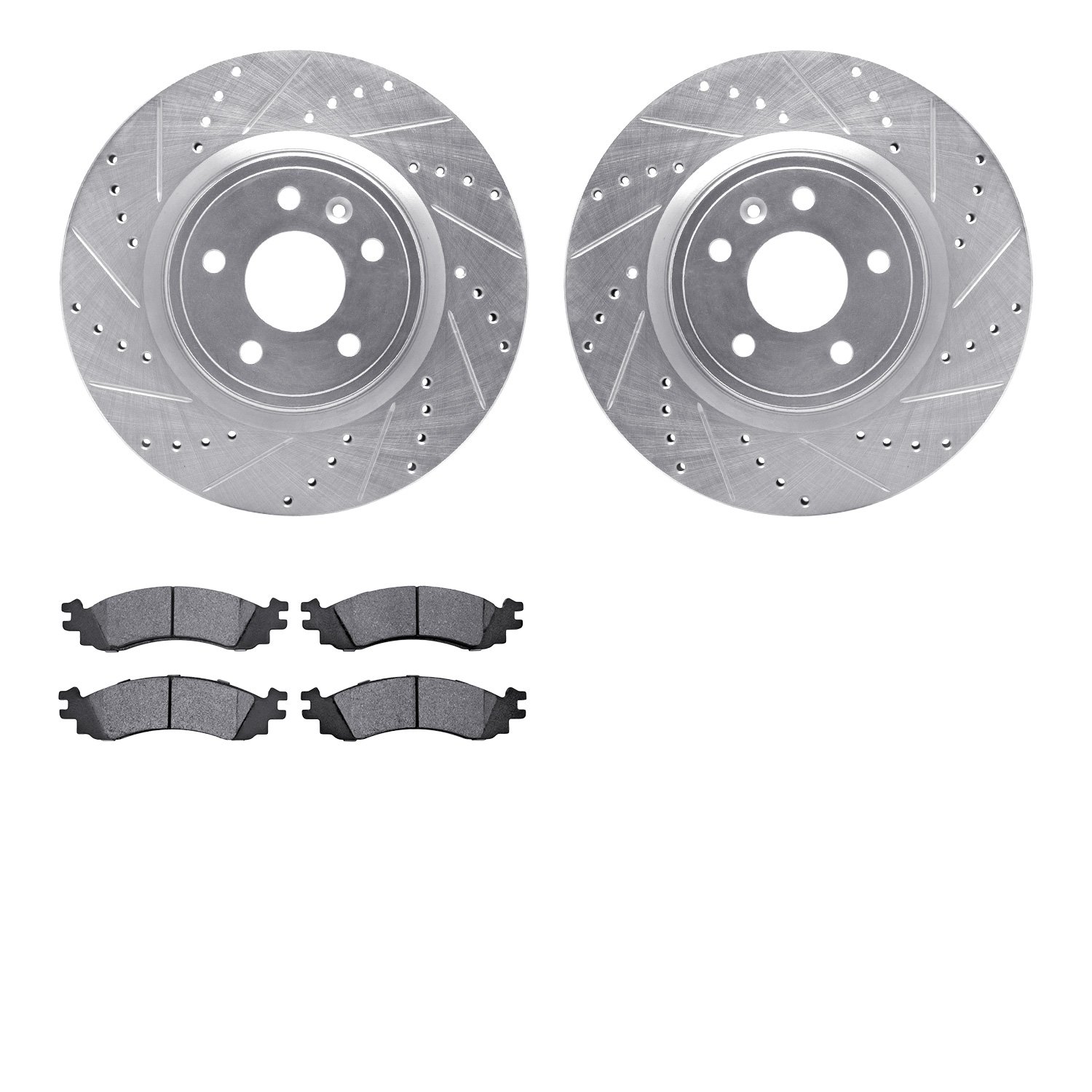 7302-54183 Drilled/Slotted Brake Rotor with 3000-Series Ceramic Brake Pads Kit [Silver], 2011-2012 Ford/Lincoln/Mercury/Mazda, P