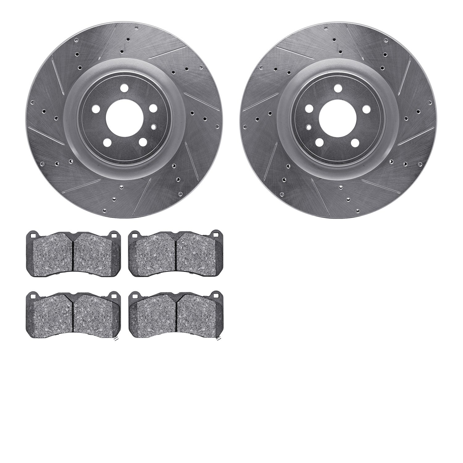7302-54221 Drilled/Slotted Brake Rotor with 3000-Series Ceramic Brake Pads Kit [Silver], 2013-2014 Ford/Lincoln/Mercury/Mazda, P
