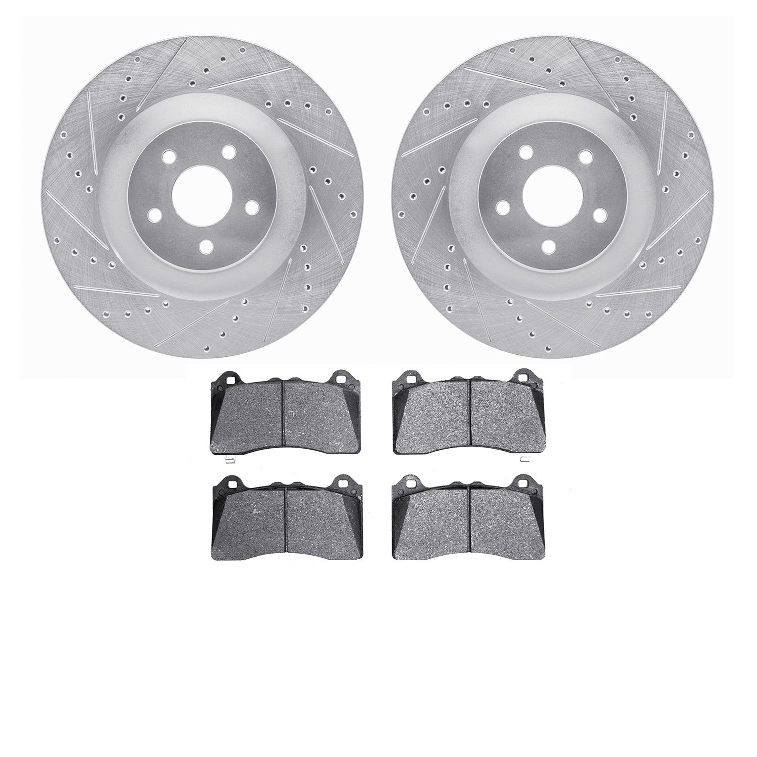 7302-54235 Drilled/Slotted Brake Rotor with 3000-Series Ceramic Brake Pads Kit [Silver], 2016-2018 Ford/Lincoln/Mercury/Mazda, P