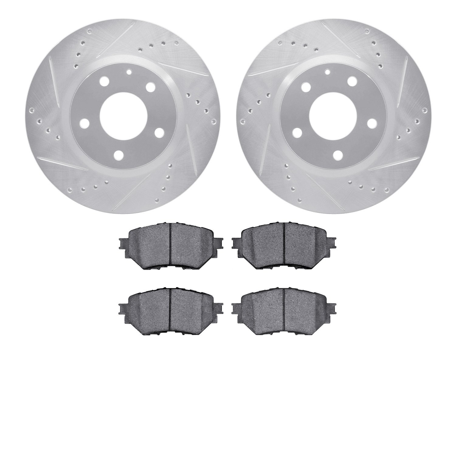 7302-80083 Drilled/Slotted Brake Rotor with 3000-Series Ceramic Brake Pads Kit [Silver], 2017-2018 Ford/Lincoln/Mercury/Mazda, P