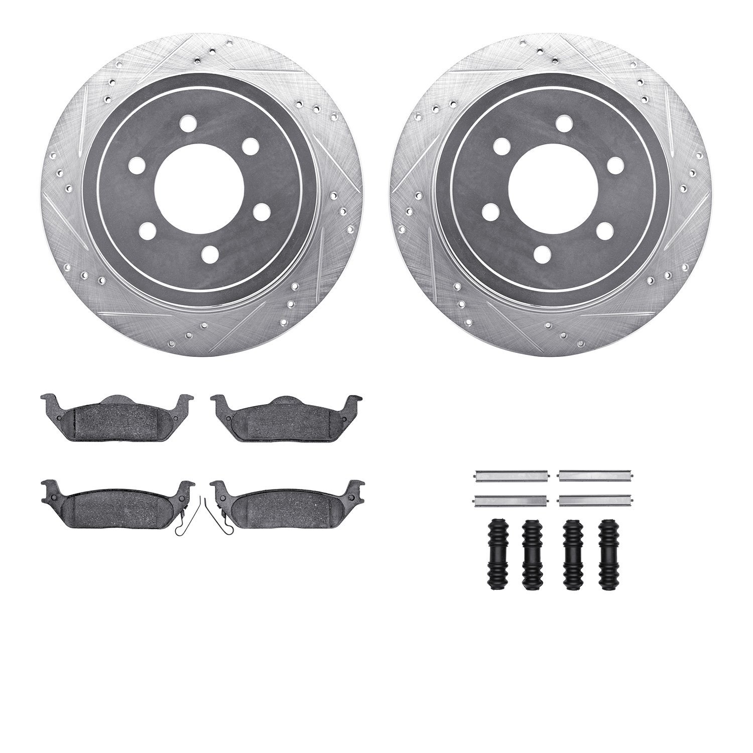 Drilled/Slotted Brake Rotors with Ultimate-Duty Brake Pads Kit