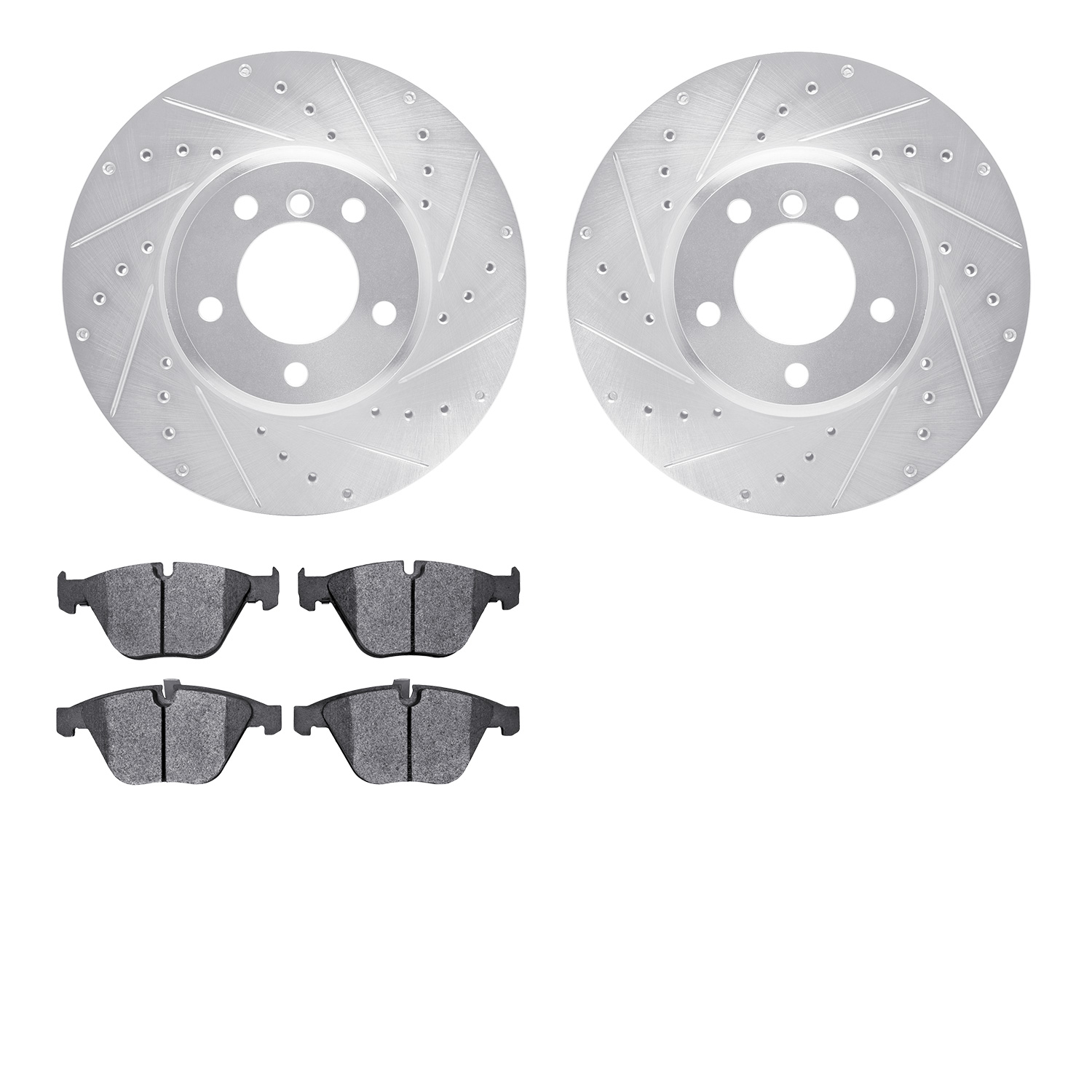 Drilled/Slotted Brake Rotors w/5000 Advanced Brake Pads Kit