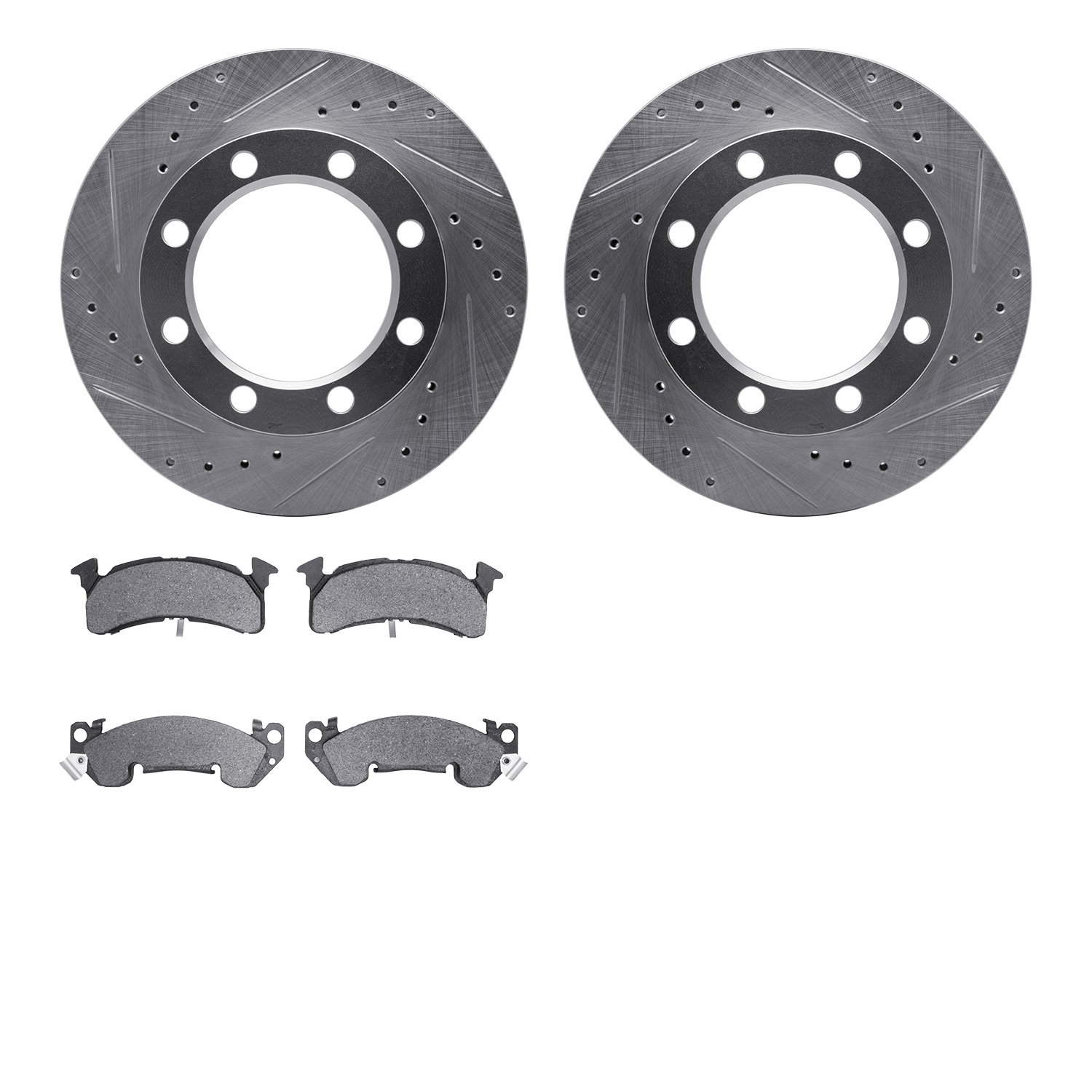 Drilled/Slotted Brake Rotors w/5000 Advanced Brake Pads Kit