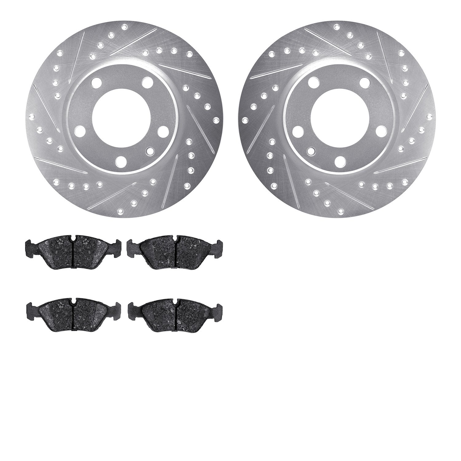 Drilled/Slotted Brake Rotors w/5000 Euro Ceramic Brake Pads