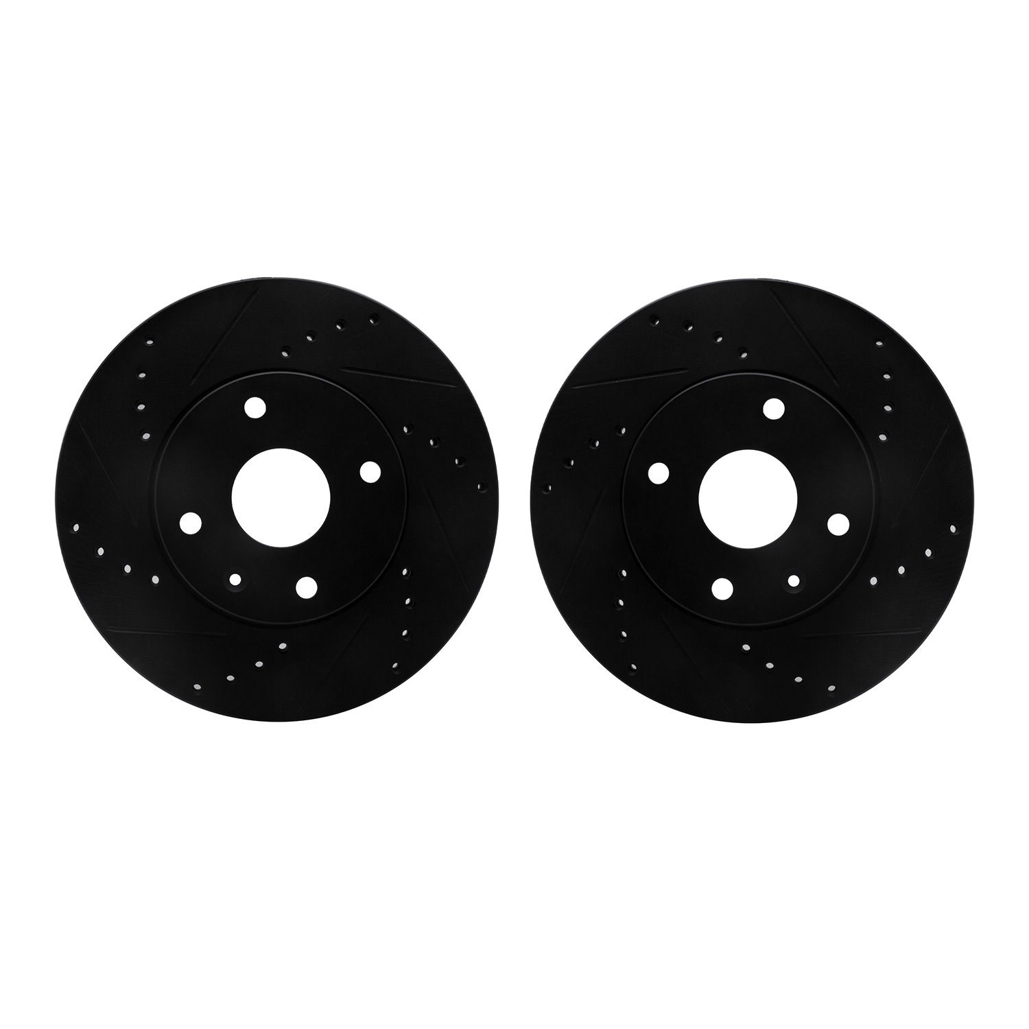 8002-01000 Drilled/Slotted Brake Rotors [Black], 2004-2009 Multiple Makes/Models, Position: Front