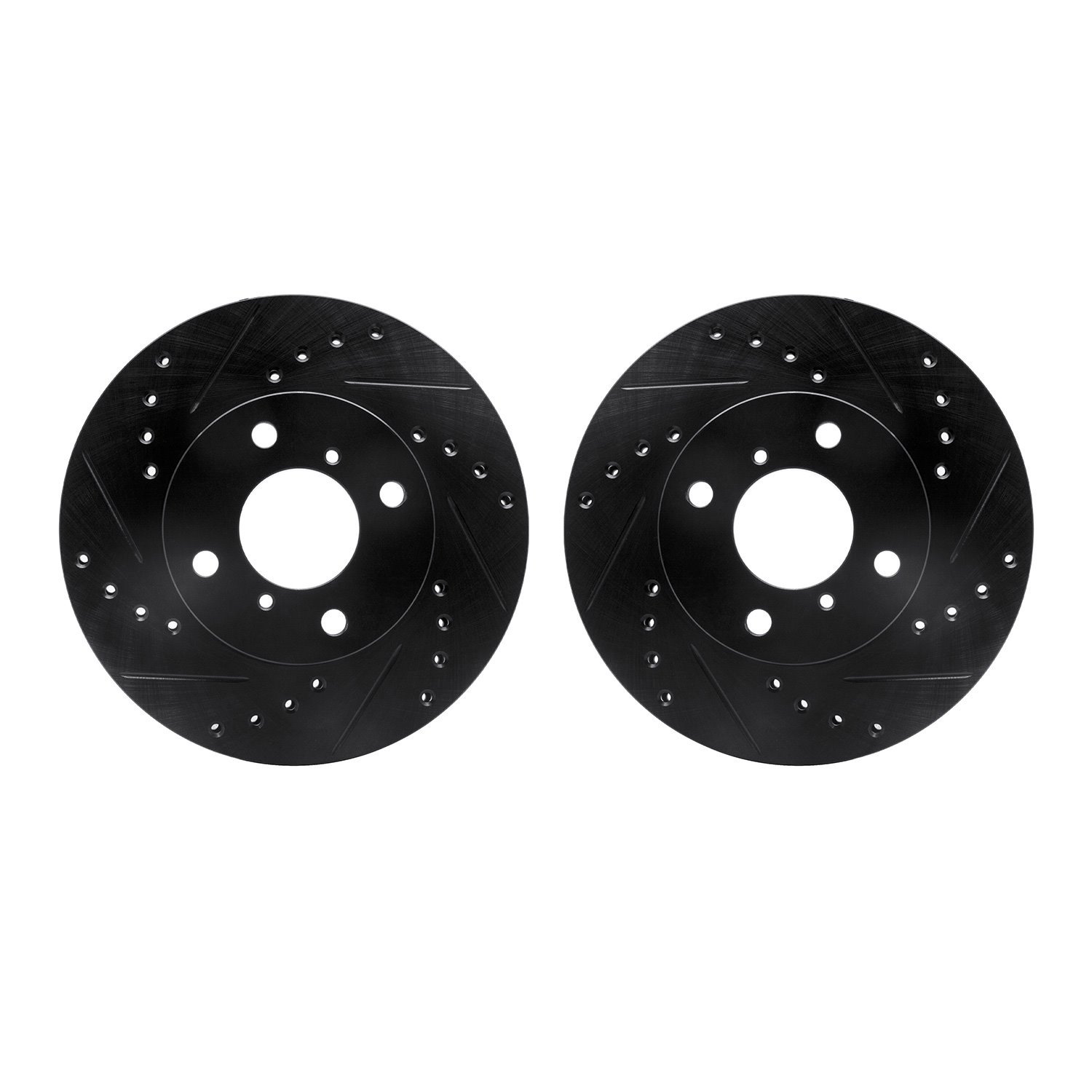 8002-01003 Drilled/Slotted Brake Rotors [Black], 1999-2007 Suzuki, Position: Front