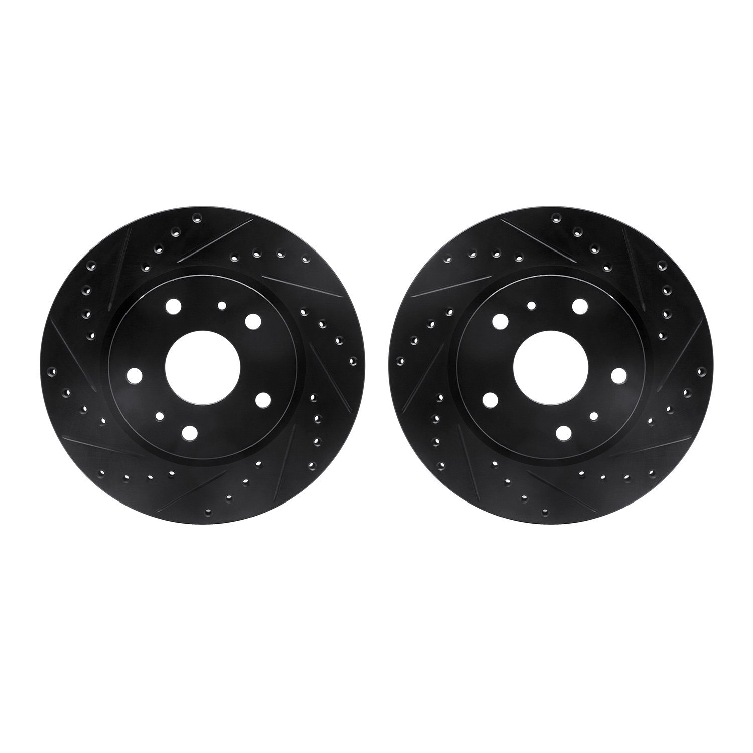 8002-01009 Drilled/Slotted Brake Rotors [Black], 2007-2019 Suzuki, Position: Front