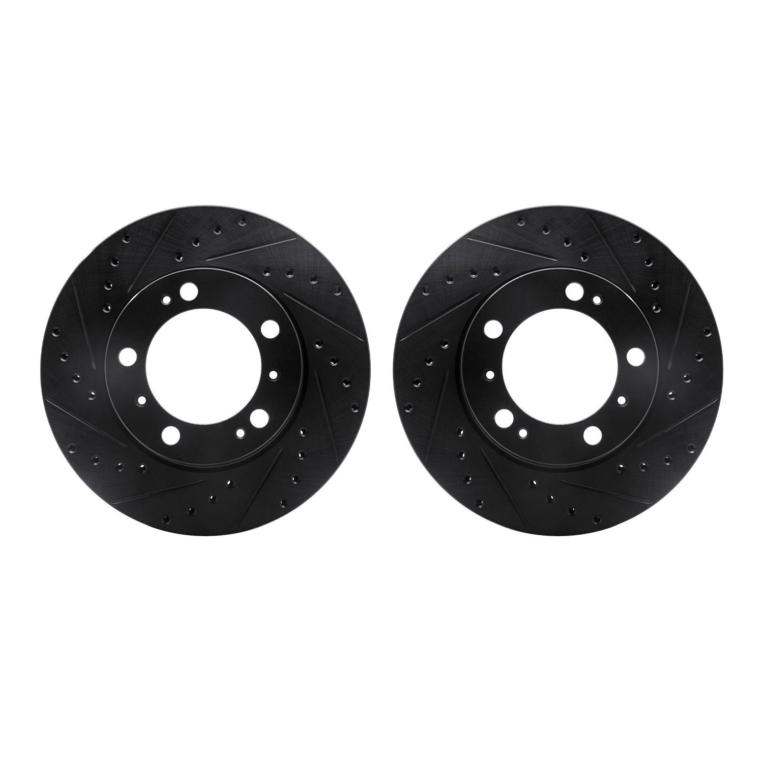 8002-02015 Drilled/Slotted Brake Rotors [Black], 1997-2004 Porsche, Position: Front