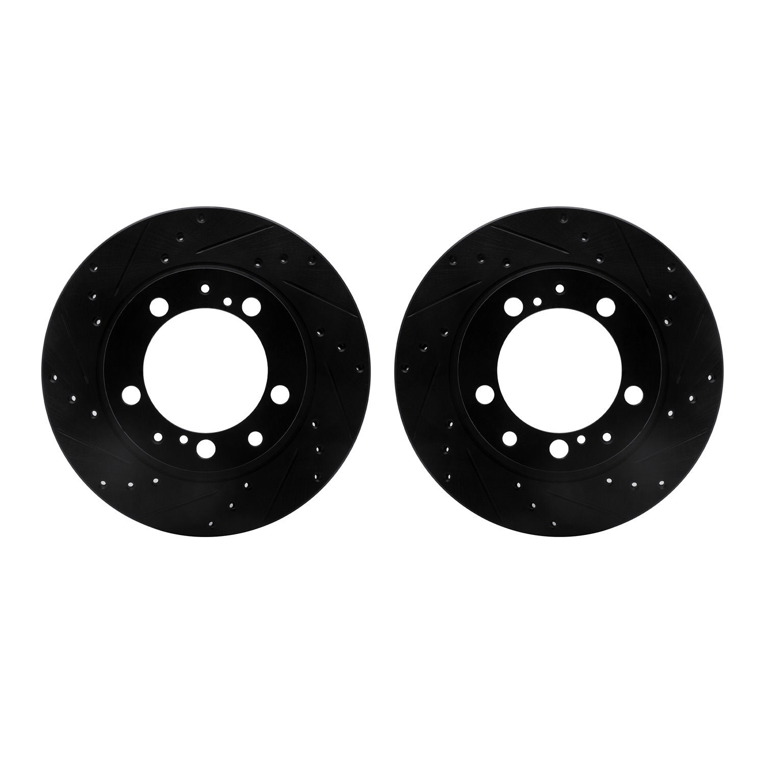 8002-02030 Drilled/Slotted Brake Rotors [Black], 1987-1997 Porsche, Position: Rear