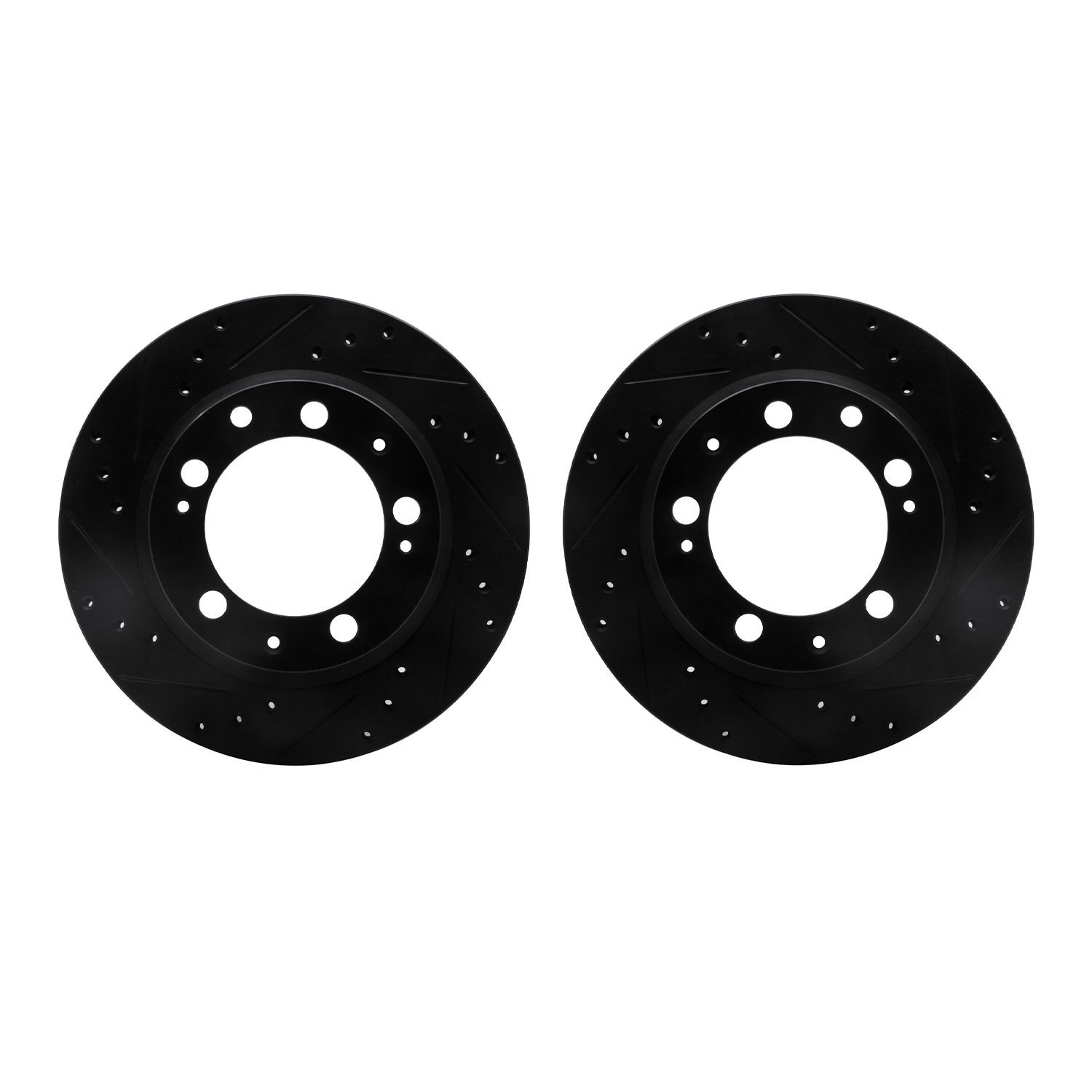 8002-02039 Drilled/Slotted Brake Rotors [Black], 1977-1988 Porsche, Position: Rear