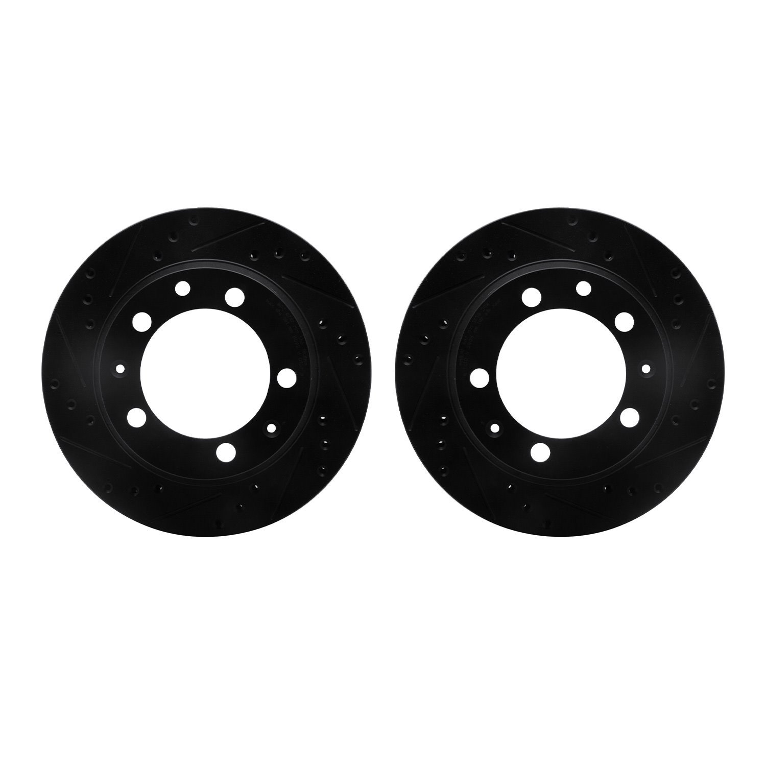 8002-02041 Drilled/Slotted Brake Rotors [Black], 1987-1989 Porsche, Position: Rear