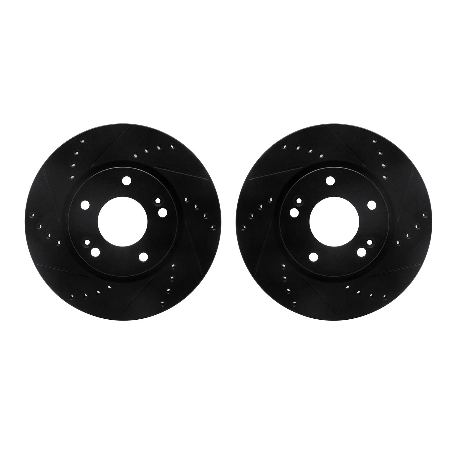 8002-03014 Drilled/Slotted Brake Rotors [Black], 2003-2013 Kia/Hyundai/Genesis, Position: Front