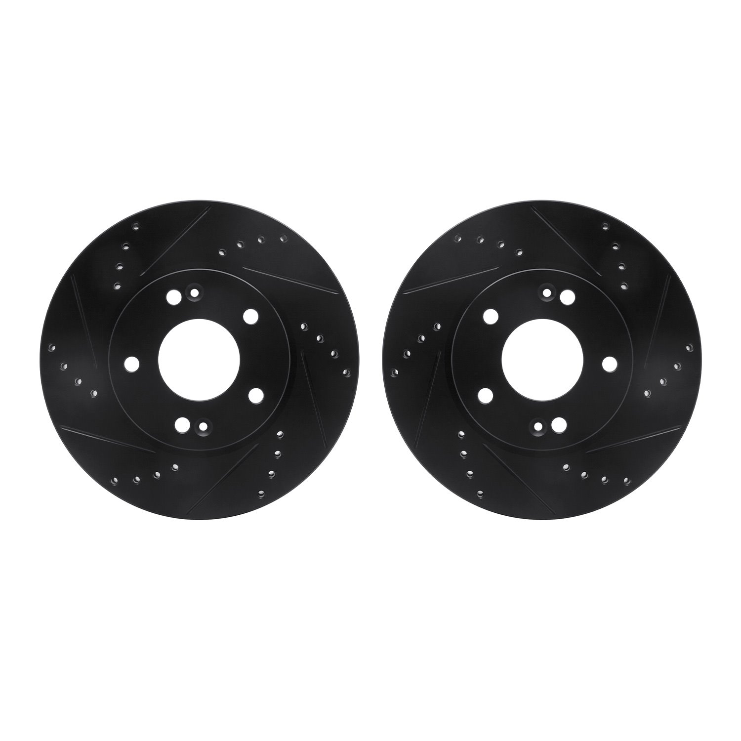 Drilled/Slotted Brake Rotors [Black], Fits Select Kia/Hyundai/Genesis