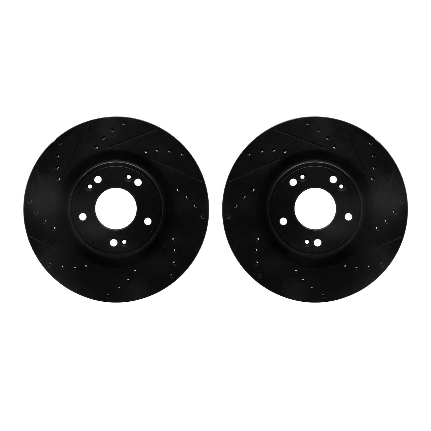 8002-03019 Drilled/Slotted Brake Rotors [Black], 2009-2011 Kia/Hyundai/Genesis, Position: Front