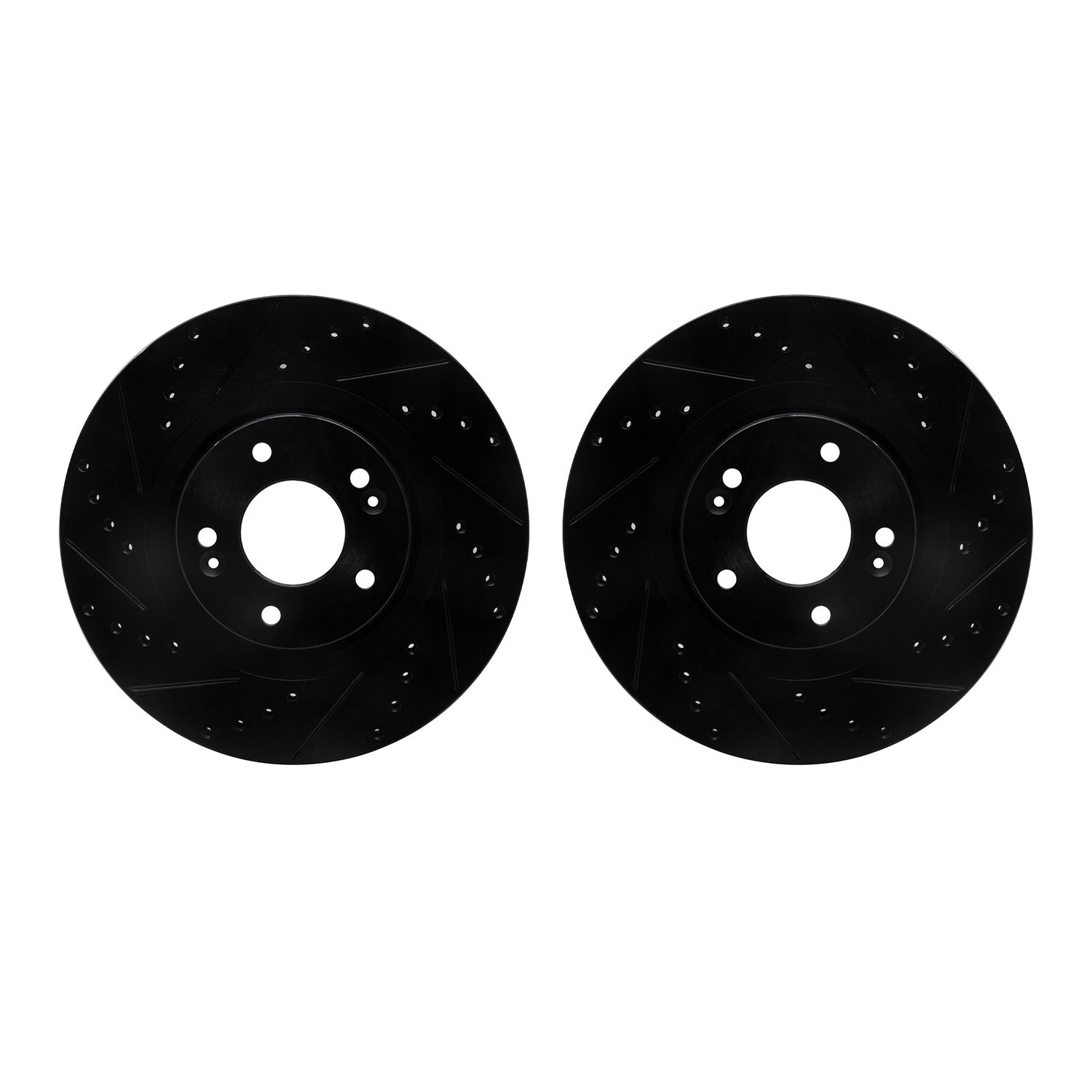 8002-03026 Drilled/Slotted Brake Rotors [Black], 2013-2020 Kia/Hyundai/Genesis, Position: Front