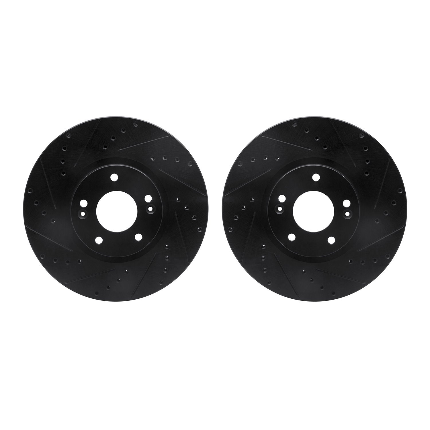 8002-03033 Drilled/Slotted Brake Rotors [Black], 2007-2012 Kia/Hyundai/Genesis, Position: Front