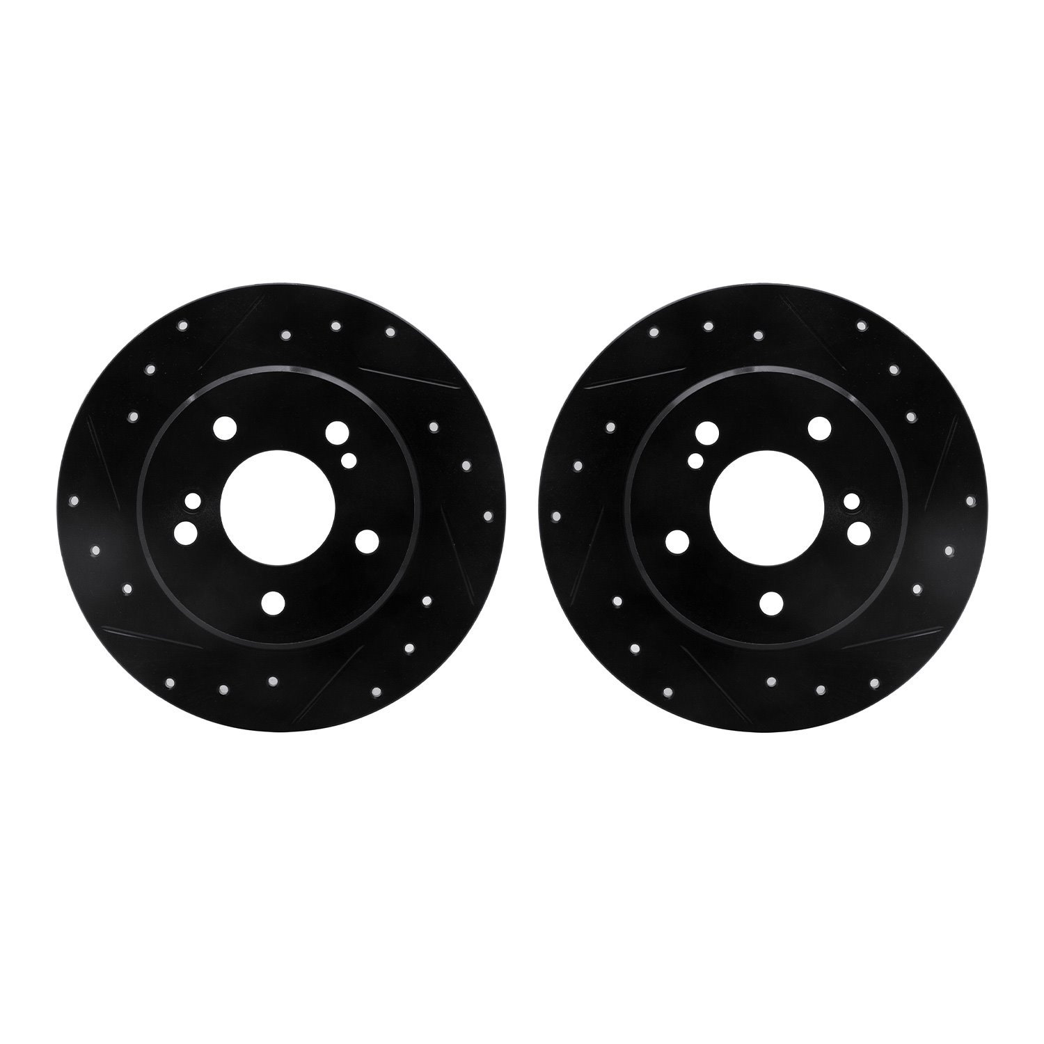 Drilled/Slotted Brake Rotors [Black], 2001-2003 Kia/Hyundai/Genesis