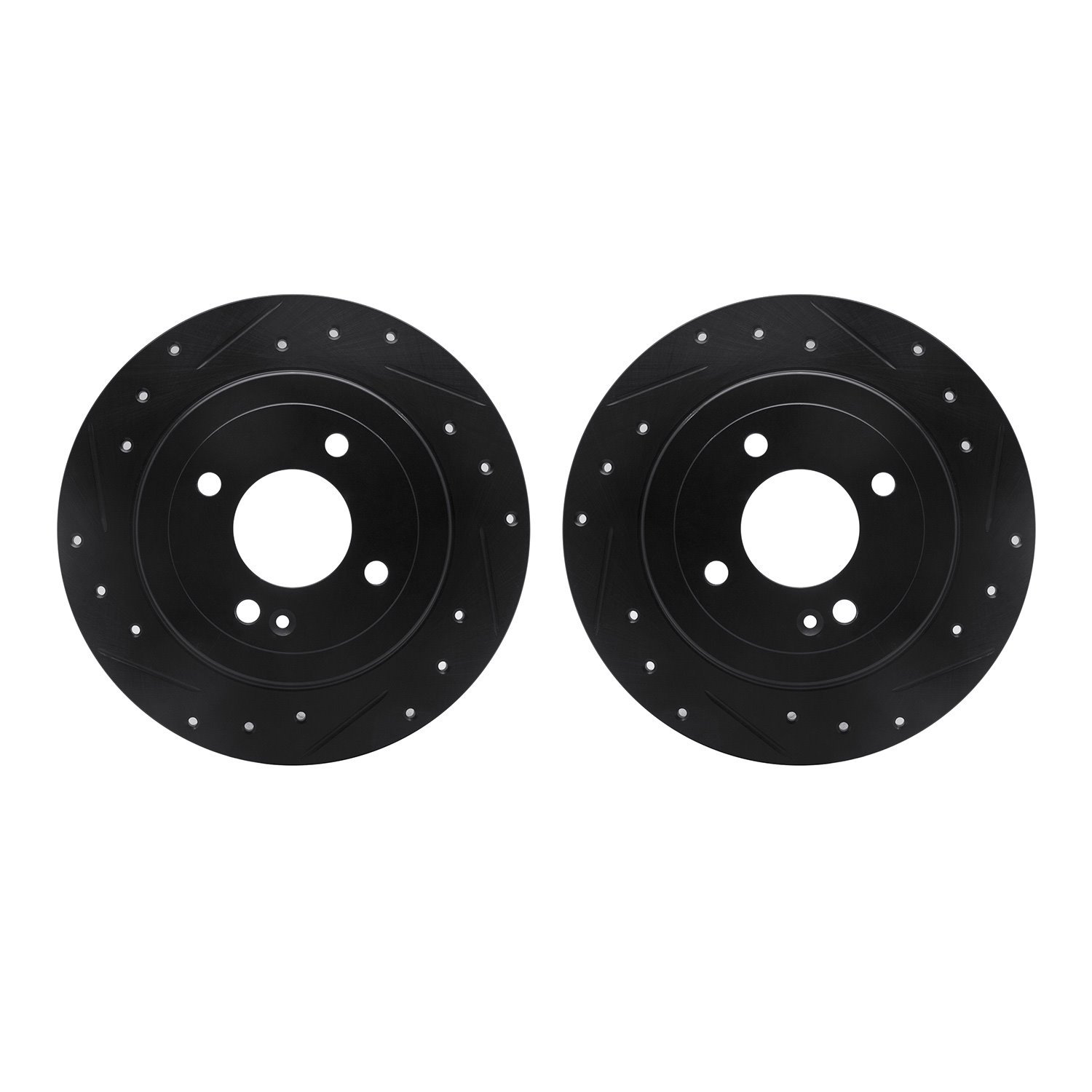 8002-03036 Drilled/Slotted Brake Rotors [Black], Fits Select Multiple Makes/Models, Position: Rear