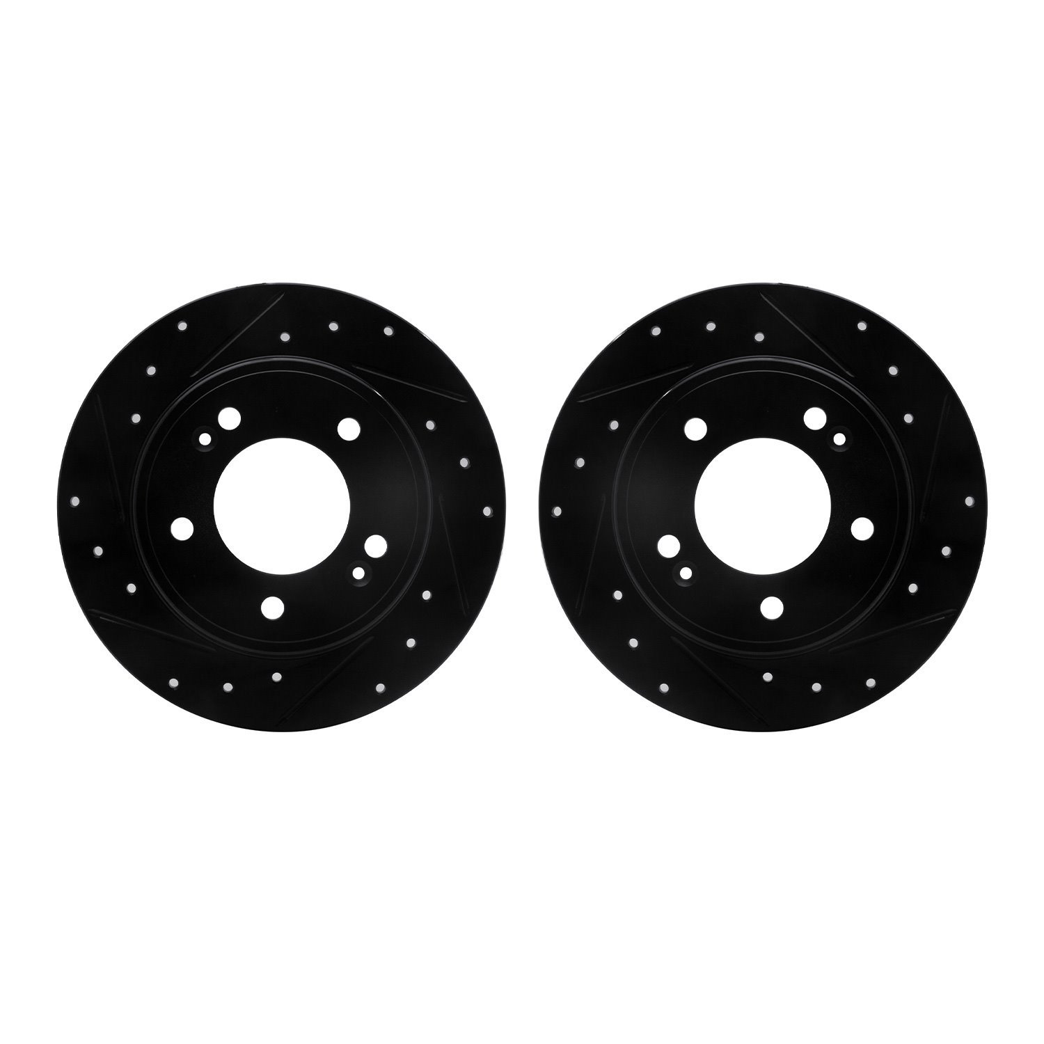 8002-03045 Drilled/Slotted Brake Rotors [Black], Fits Select Kia/Hyundai/Genesis, Position: Rear