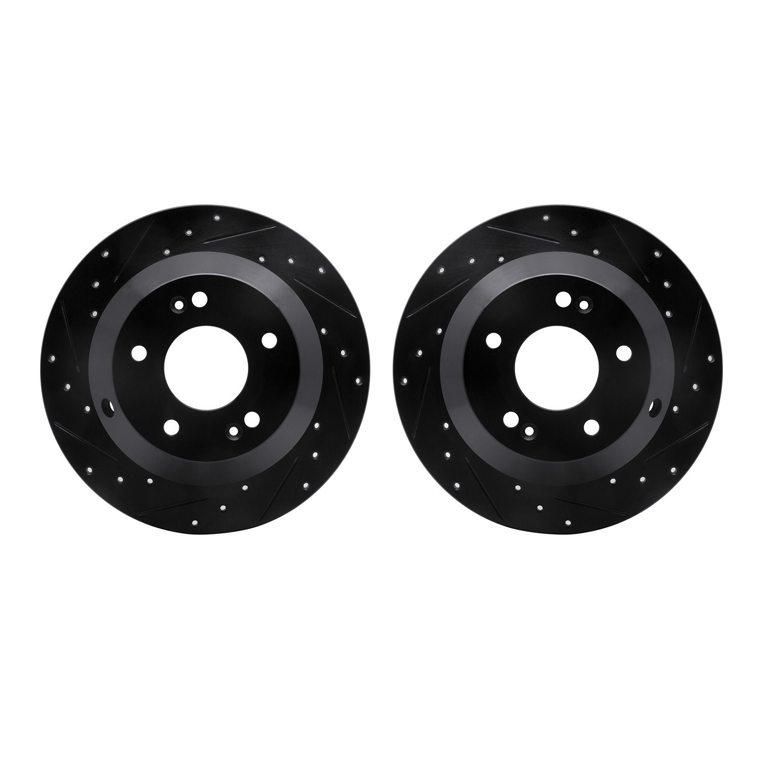 Drilled/Slotted Brake Rotors [Black], 2010-2021 Kia/Hyundai/Genesis