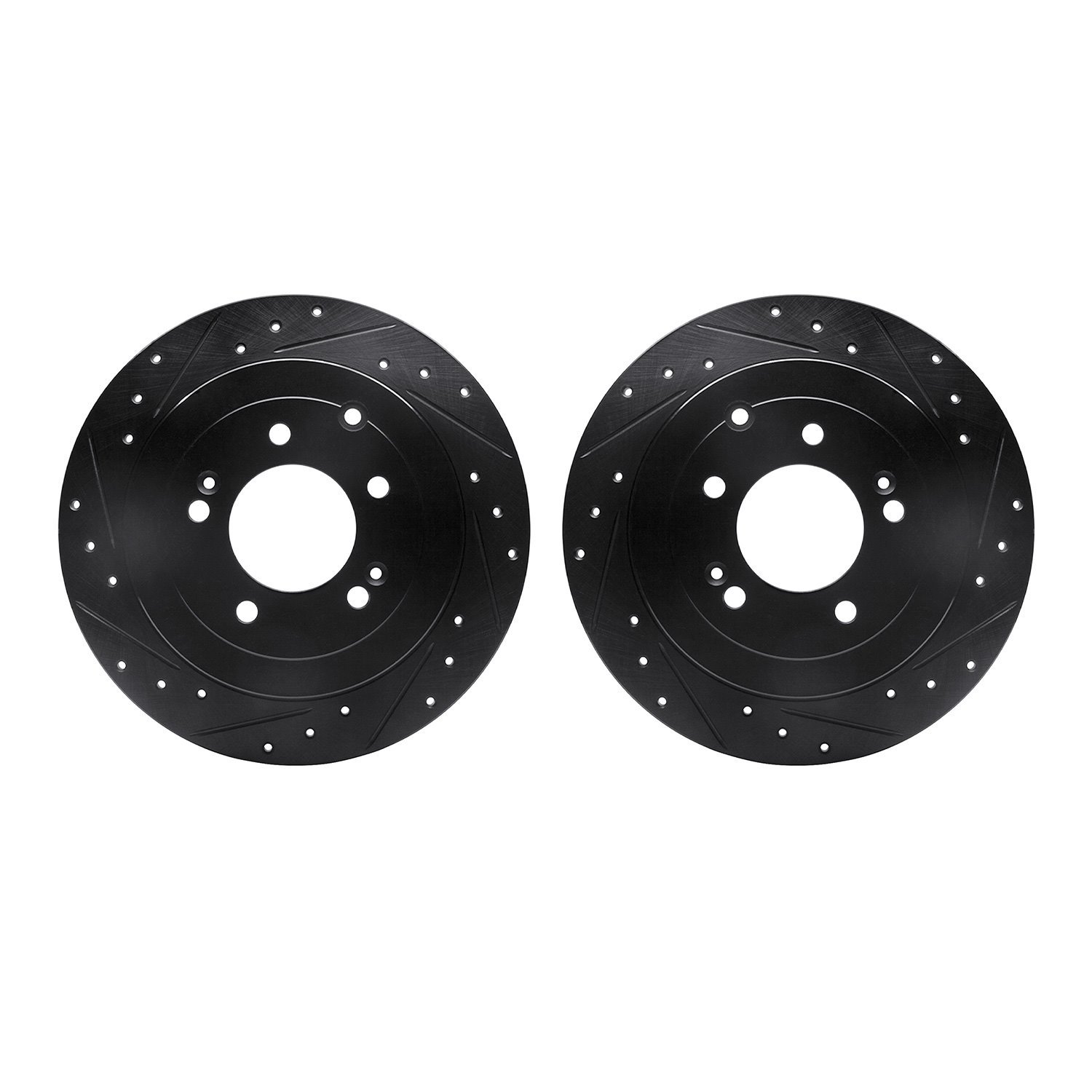 Drilled/Slotted Brake Rotors [Black], Fits Select Kia/Hyundai/Genesis