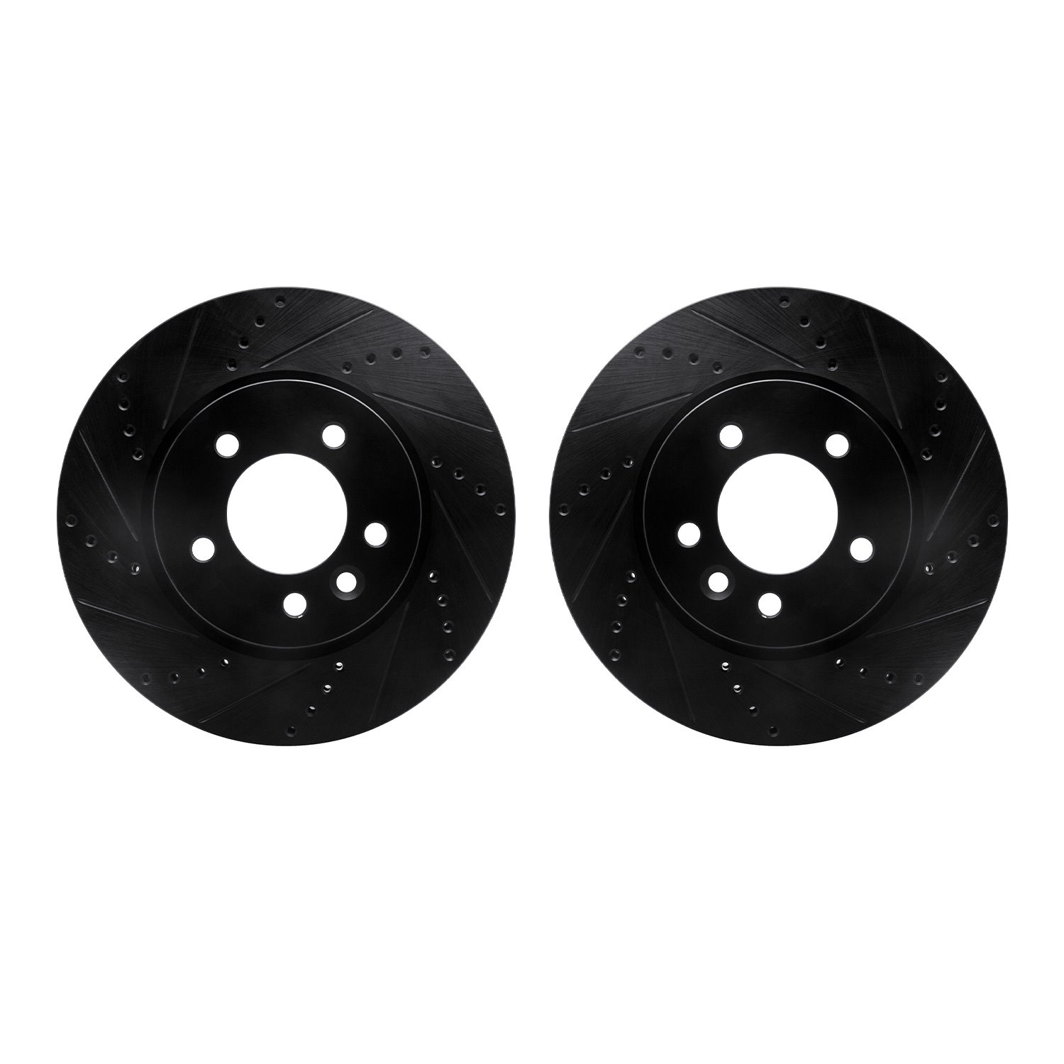 8002-11009 Drilled/Slotted Brake Rotors [Black], 2005-2007 Land Rover, Position: Front