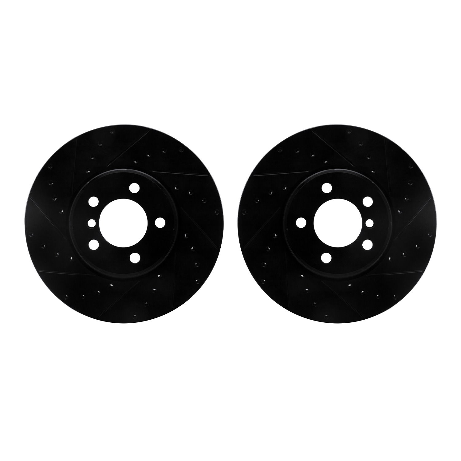 8002-11012 Drilled/Slotted Brake Rotors [Black], 2003-2005 Land Rover, Position: Front