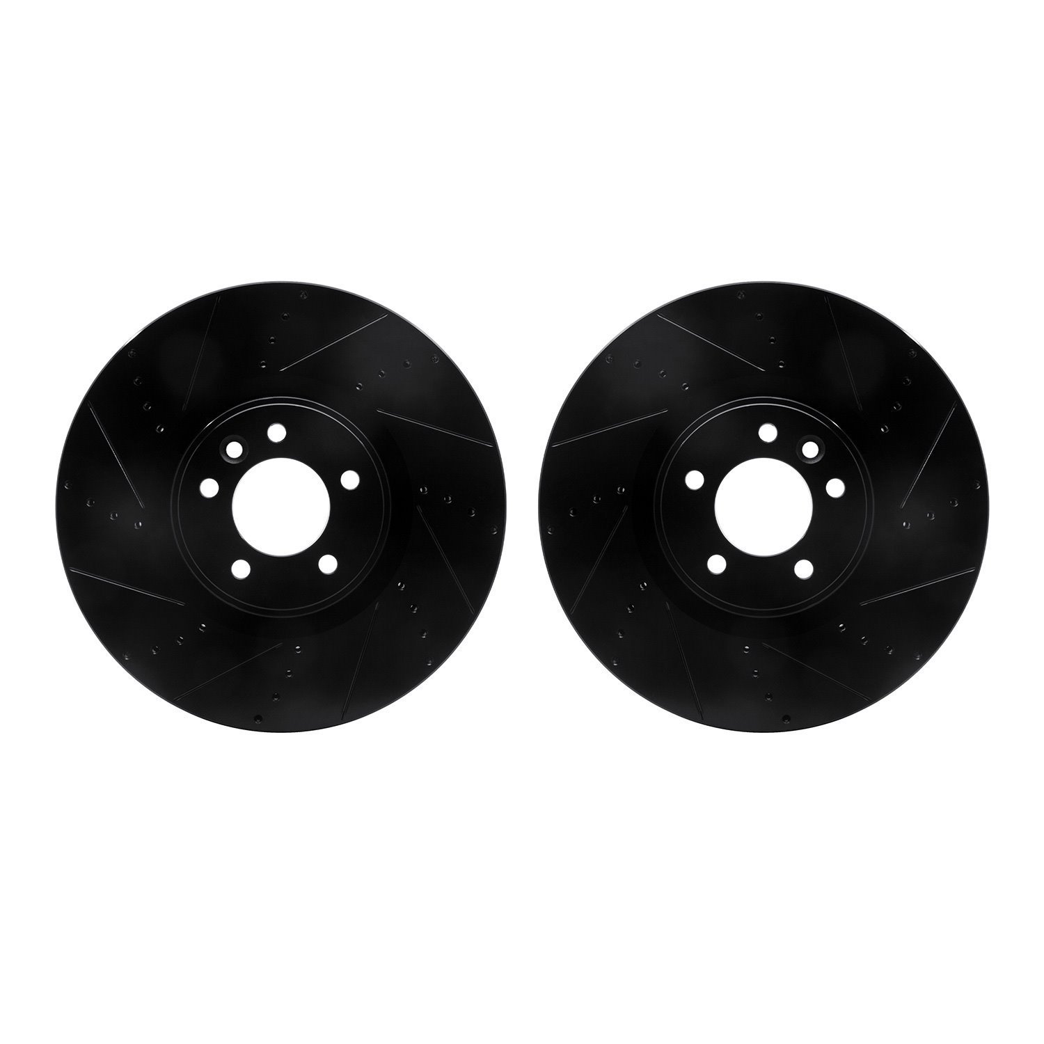 8002-11016 Drilled/Slotted Brake Rotors [Black], 2010-2017 Land Rover, Position: Front