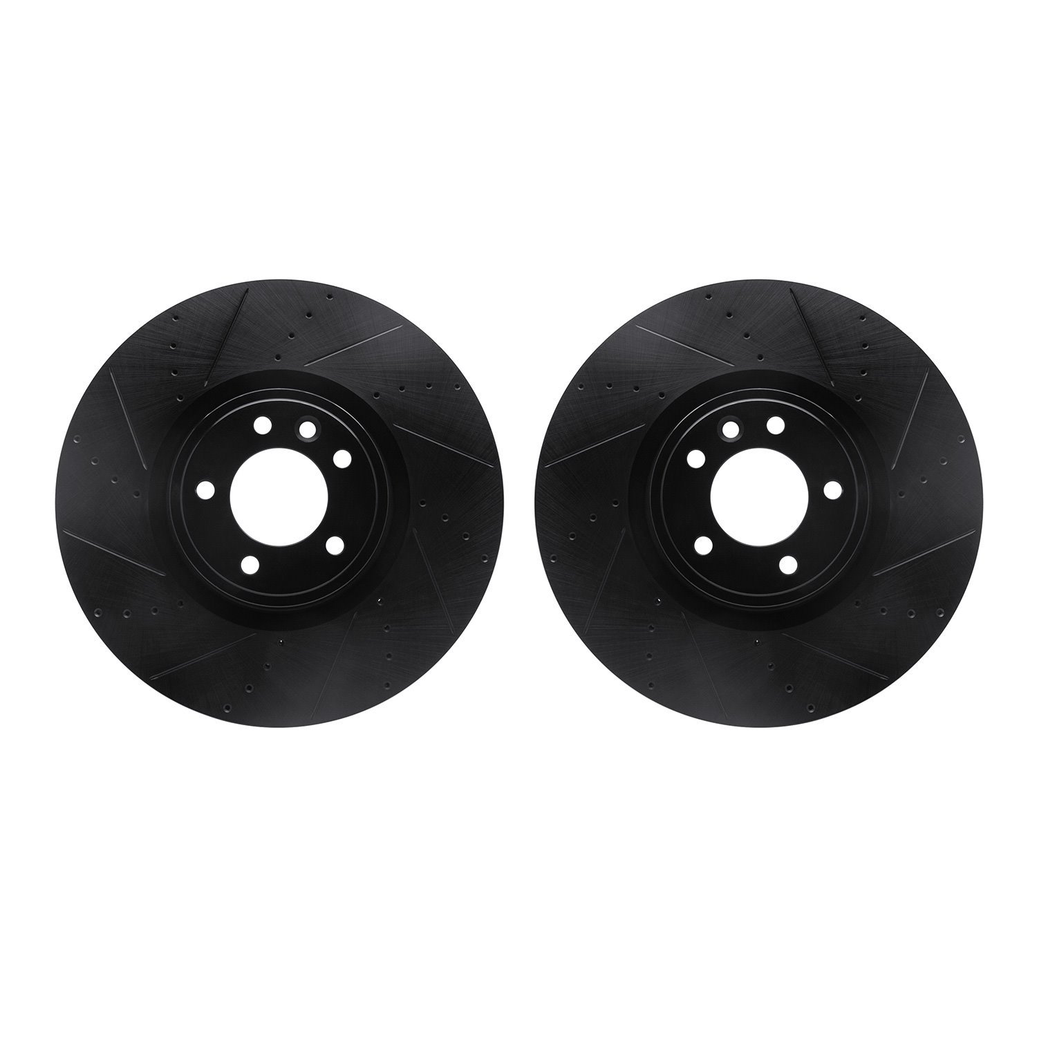 8002-11017 Drilled/Slotted Brake Rotors [Black], Fits Select Land Rover, Position: Front