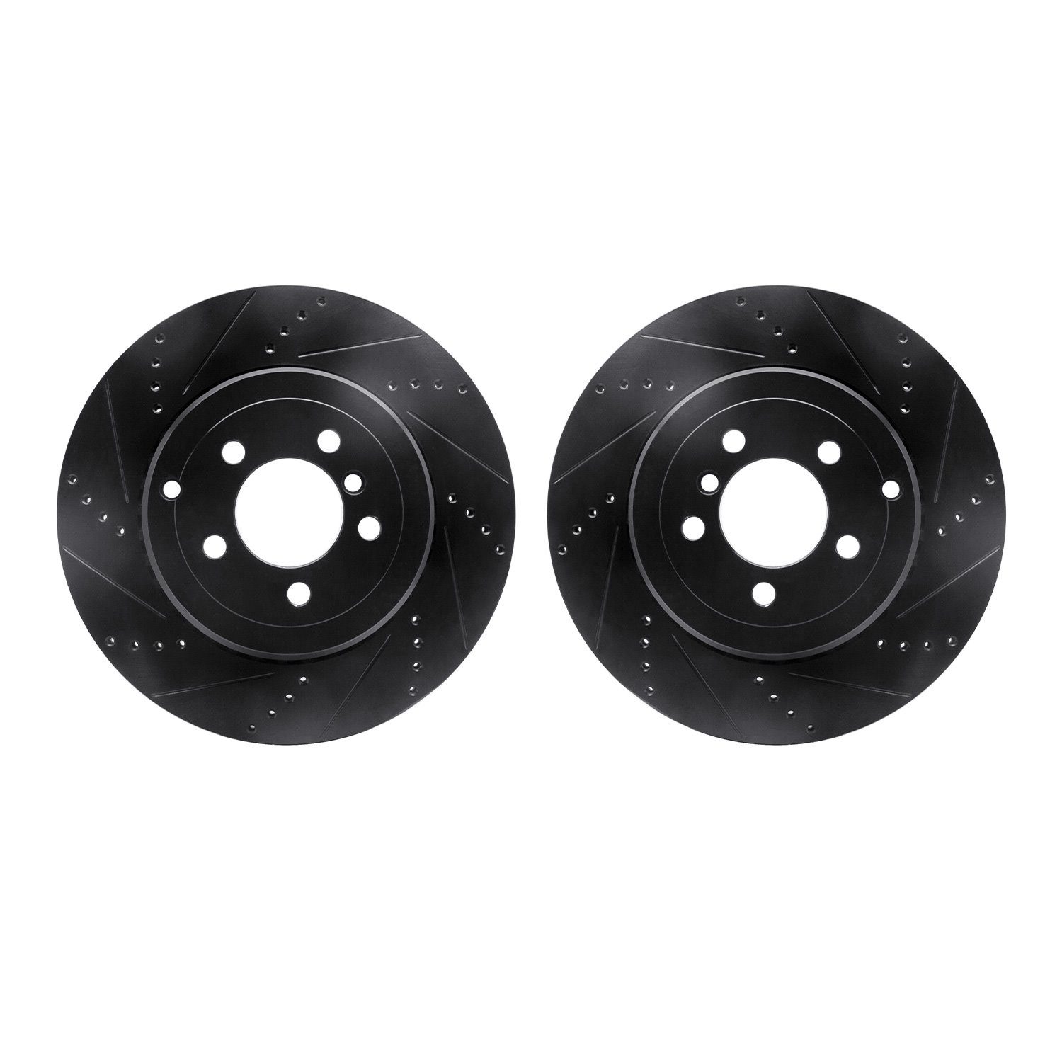 8002-11032 Drilled/Slotted Brake Rotors [Black], 2010-2012 Land Rover, Position: Rear