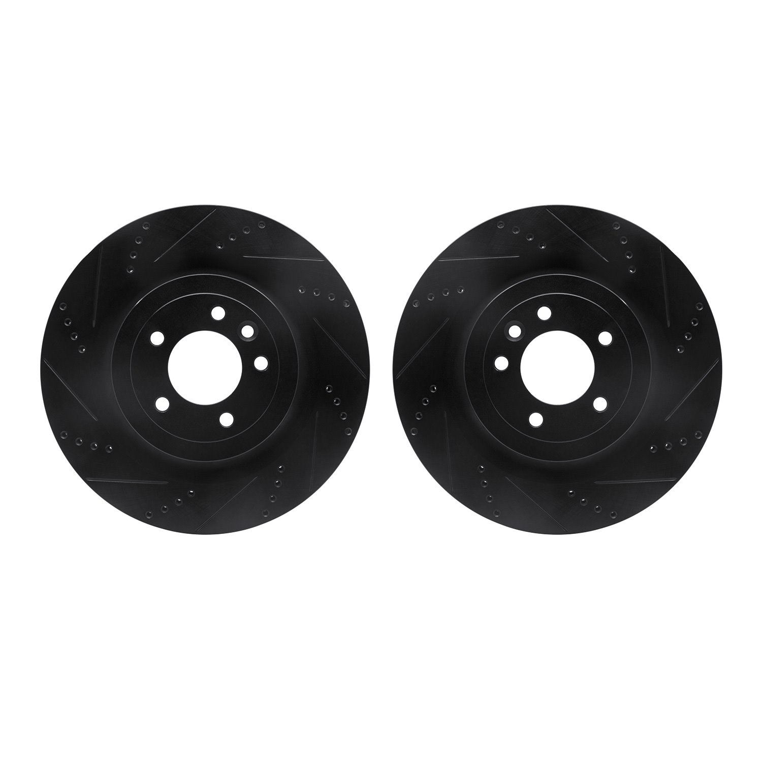 8002-11033 Drilled/Slotted Brake Rotors [Black], Fits Select Land Rover, Position: Rear