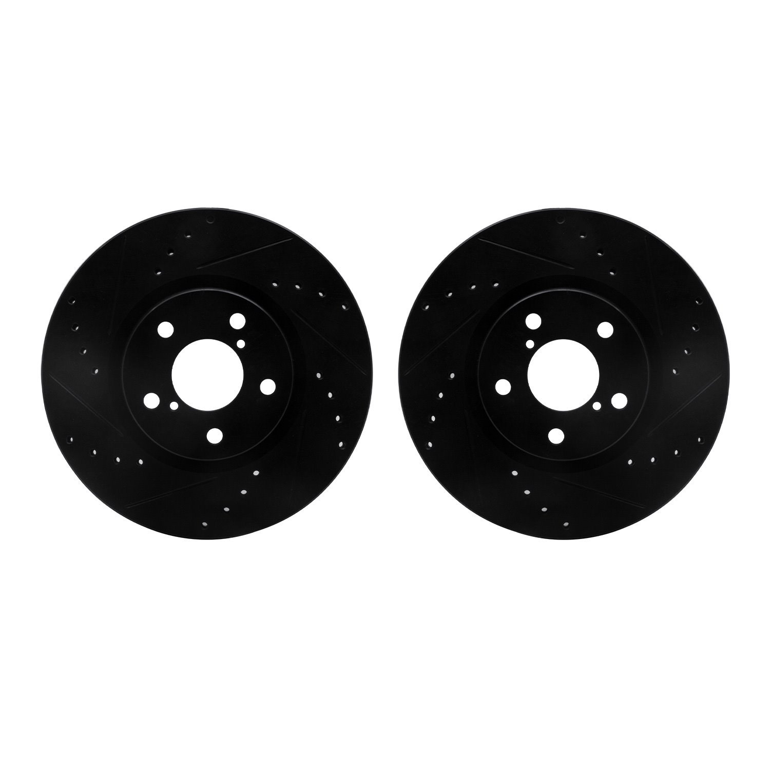 8002-13017 Drilled/Slotted Brake Rotors [Black], Fits Select Subaru, Position: Front