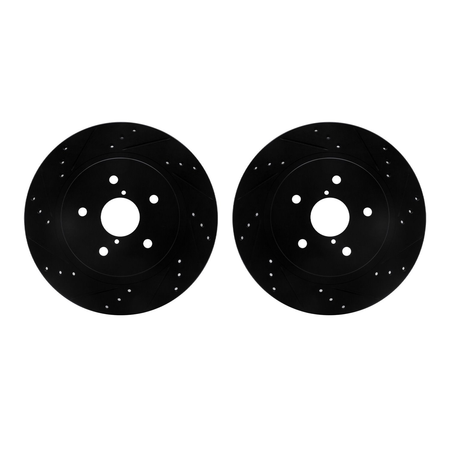 Drilled/Slotted Brake Rotors [Black], Fits Select Subaru