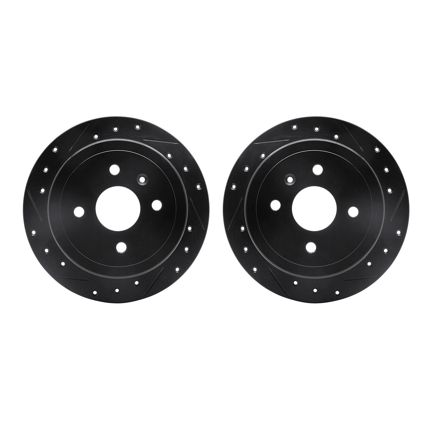 8002-18005 Drilled/Slotted Brake Rotors [Black], 1999-2002 GM, Position: Rear