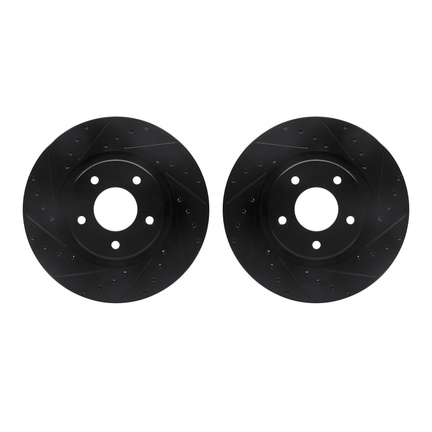 8002-20020 Drilled/Slotted Brake Rotors [Black], 1998-2006 Jaguar, Position: Front